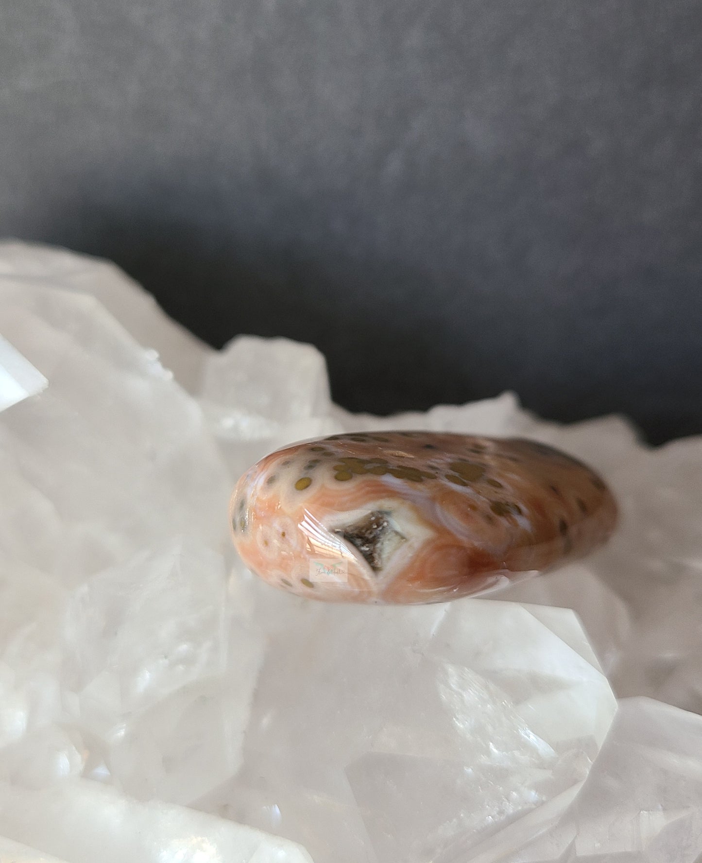 Peach and Yellow Old Stock Ocean Jasper Pocket stone