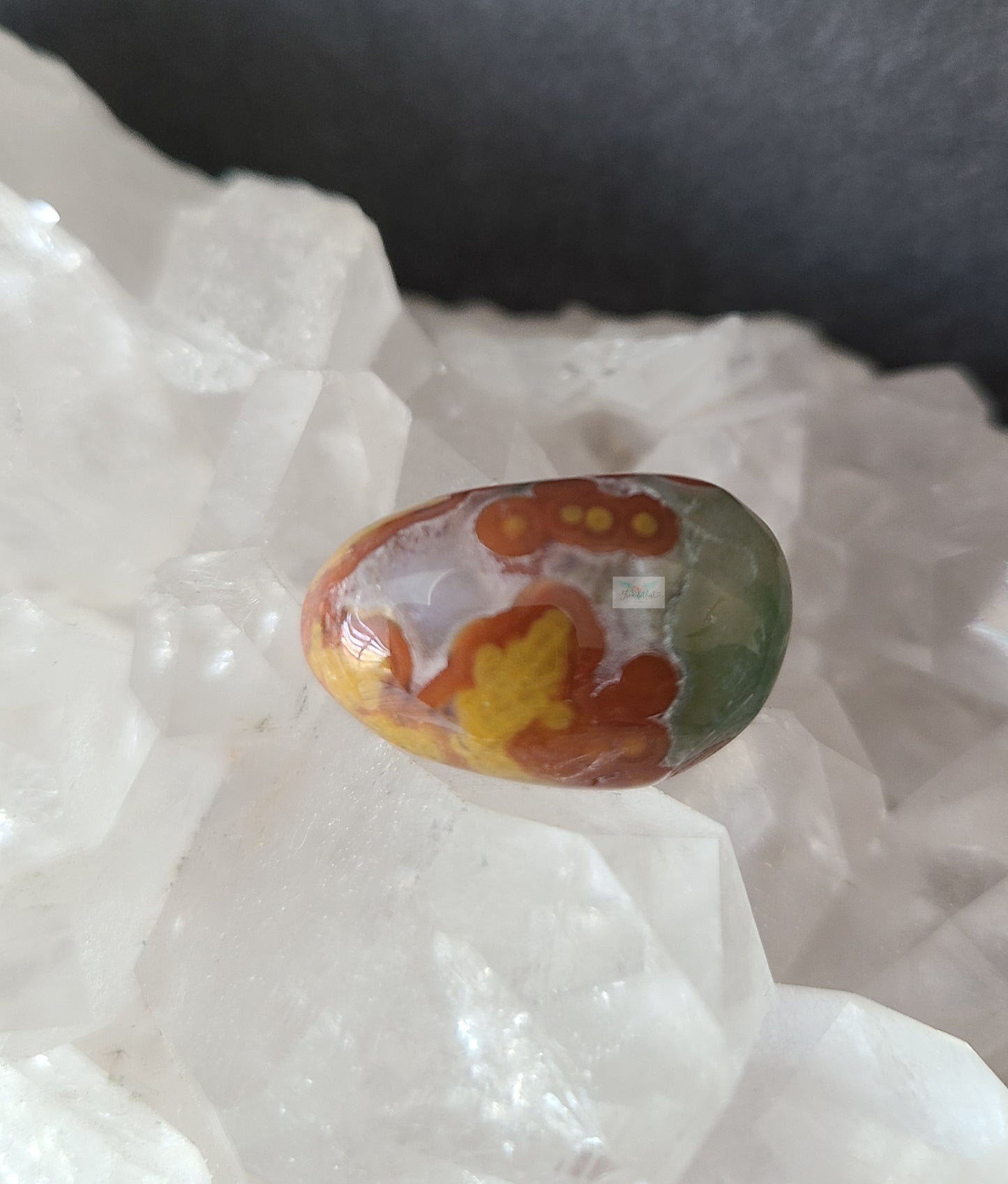 Red and Green Old Stock Ocean Jasper Pocket Stone