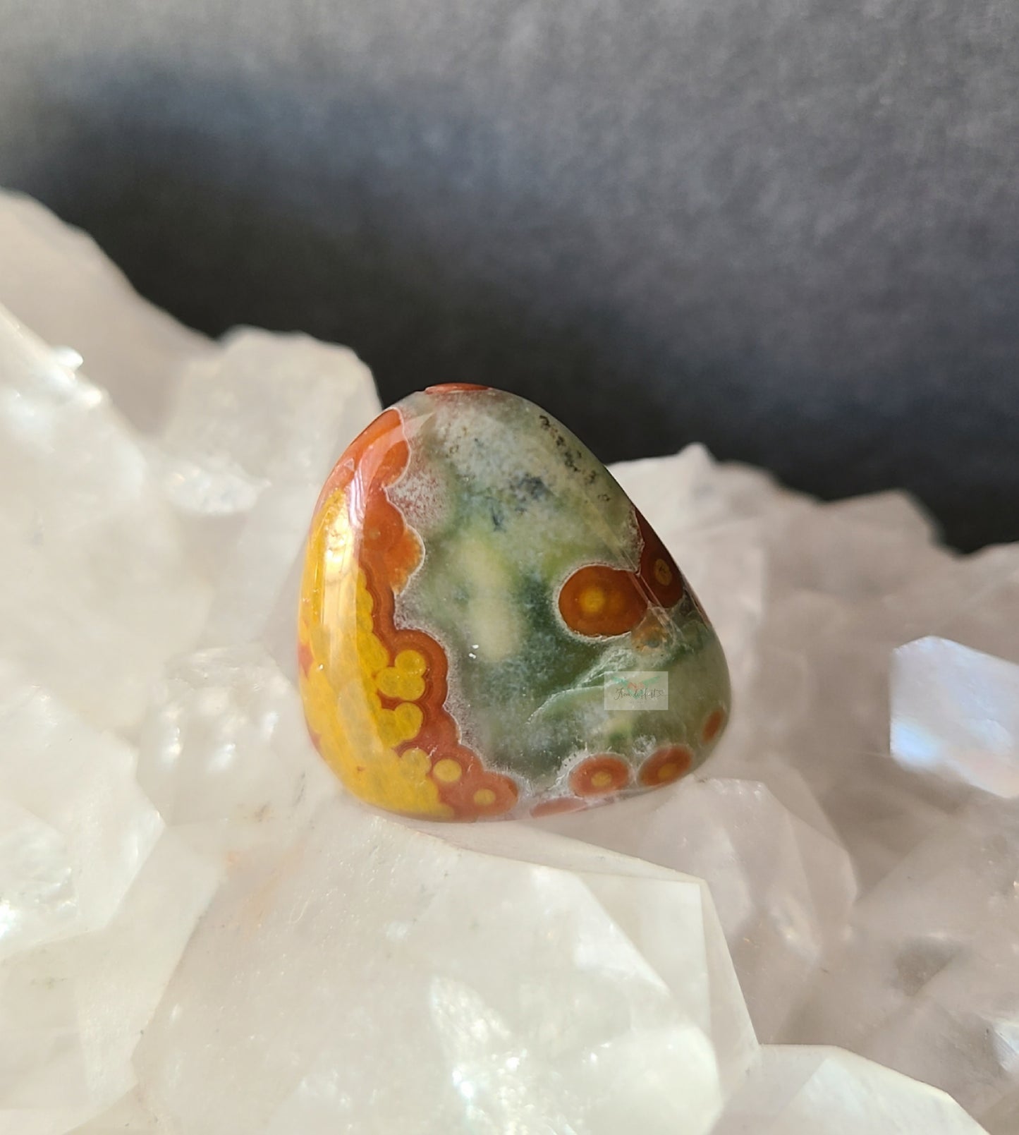 Red and Green Old Stock Ocean Jasper Pocket Stone