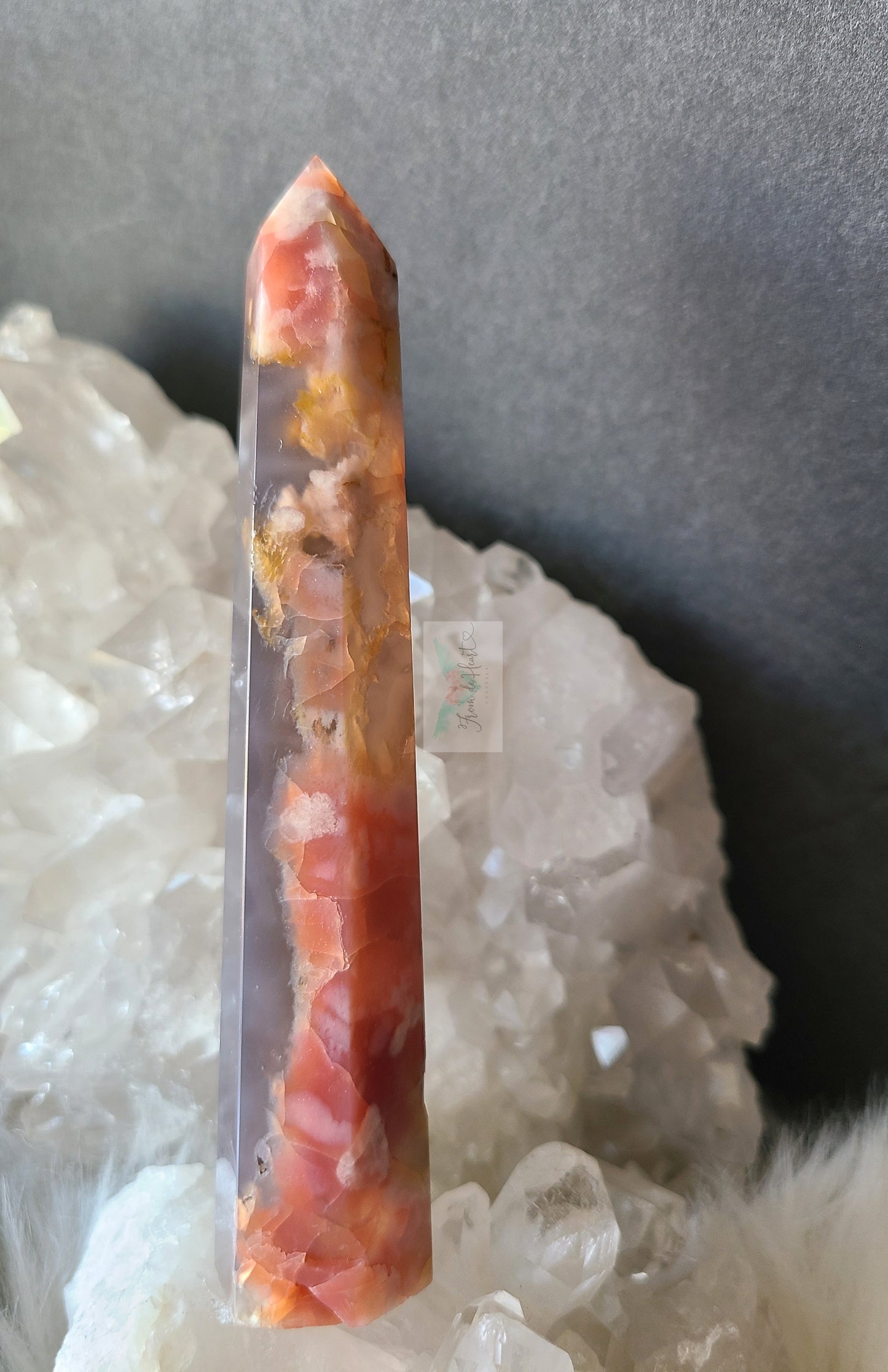 Pink Flower Agate Tower (RARE FIND)