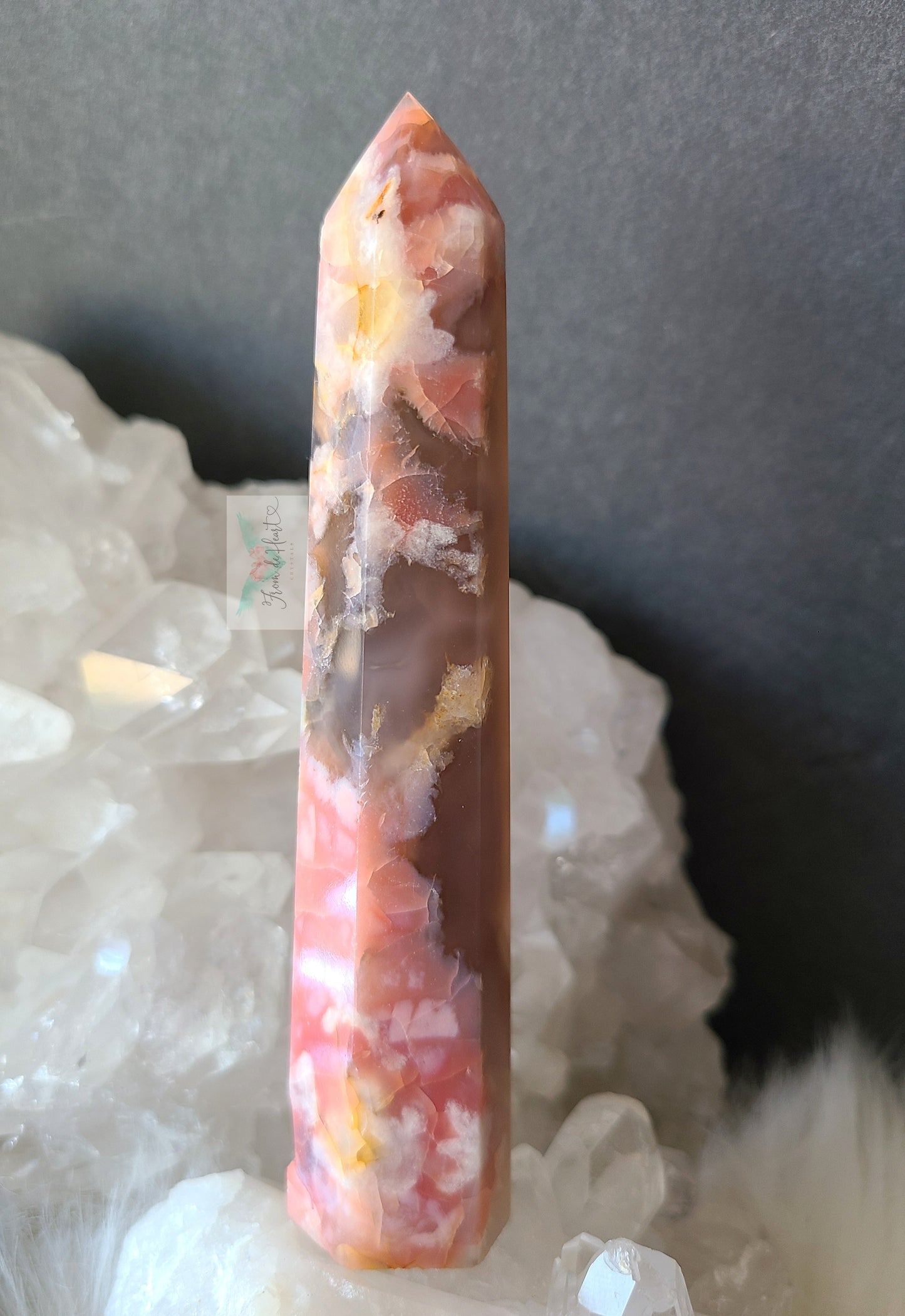 Pink Flower Agate Tower (RARE FIND)