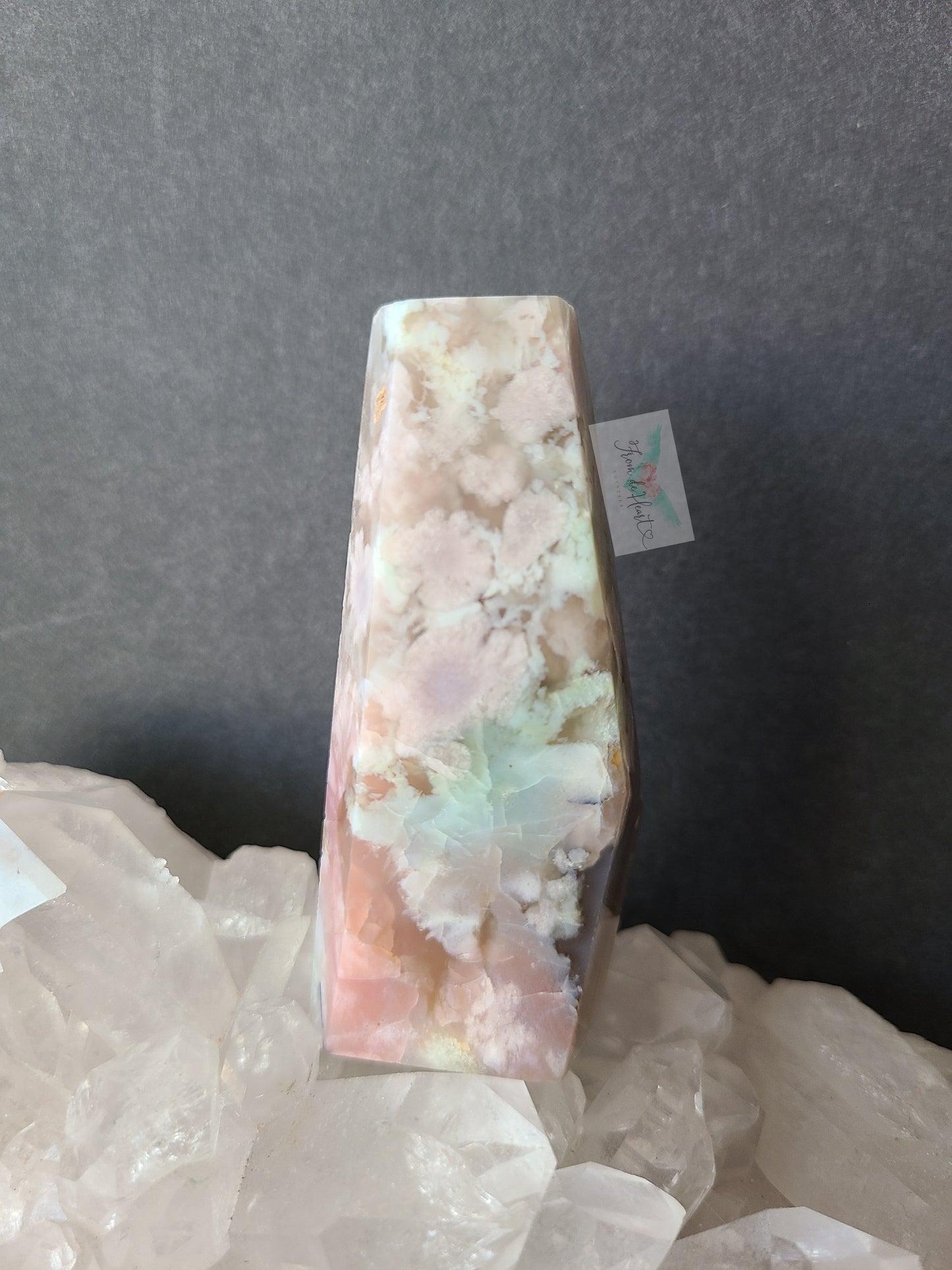 Pink and Green Flower Agate Free form (RARE FIND)