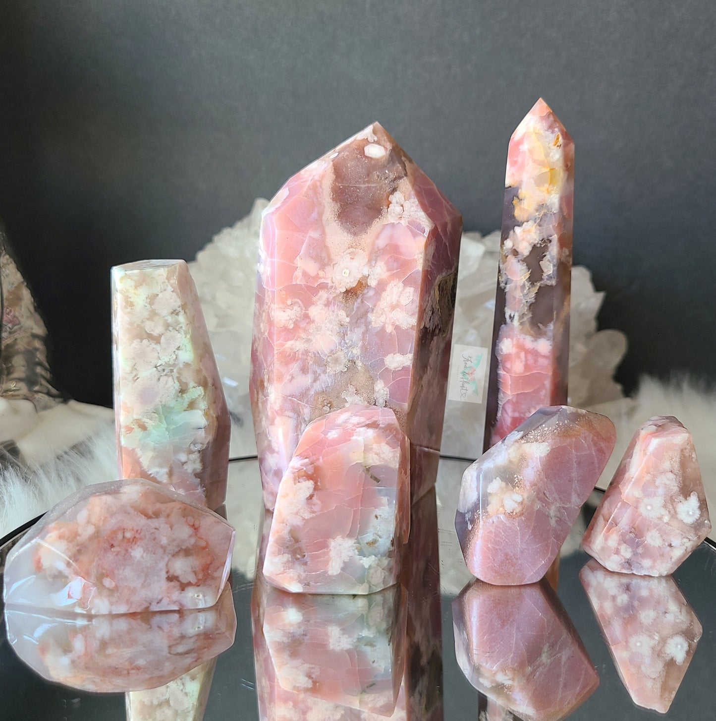 Pink Flower Agate Tower (RARE FIND)