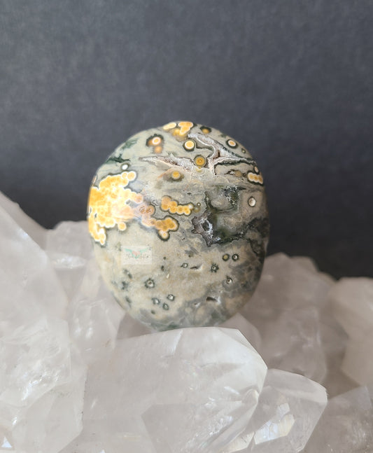 Yellow and Green Ocean Jasper Palmstone