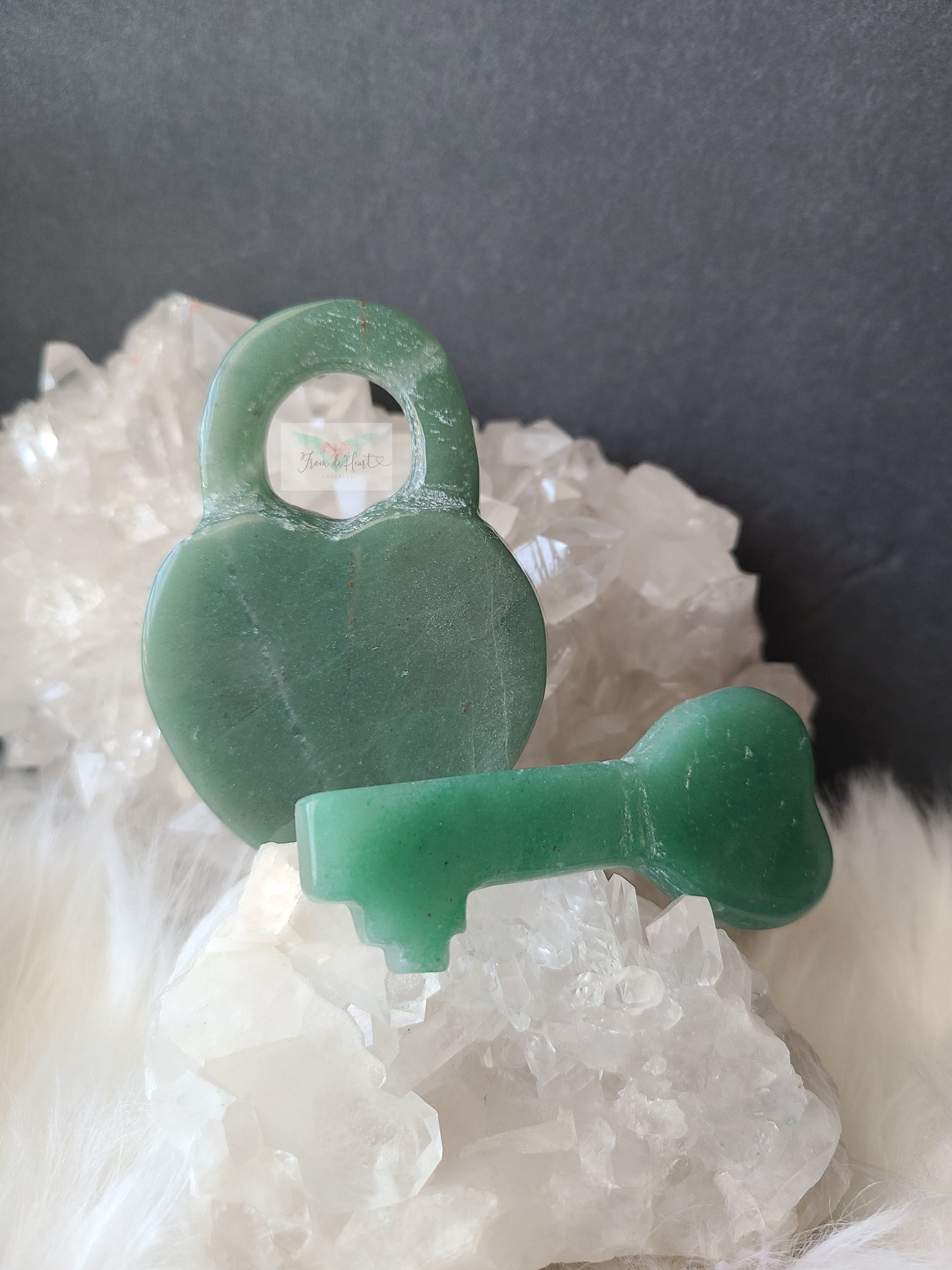 Green Aventurine Lock and Key (Pair)