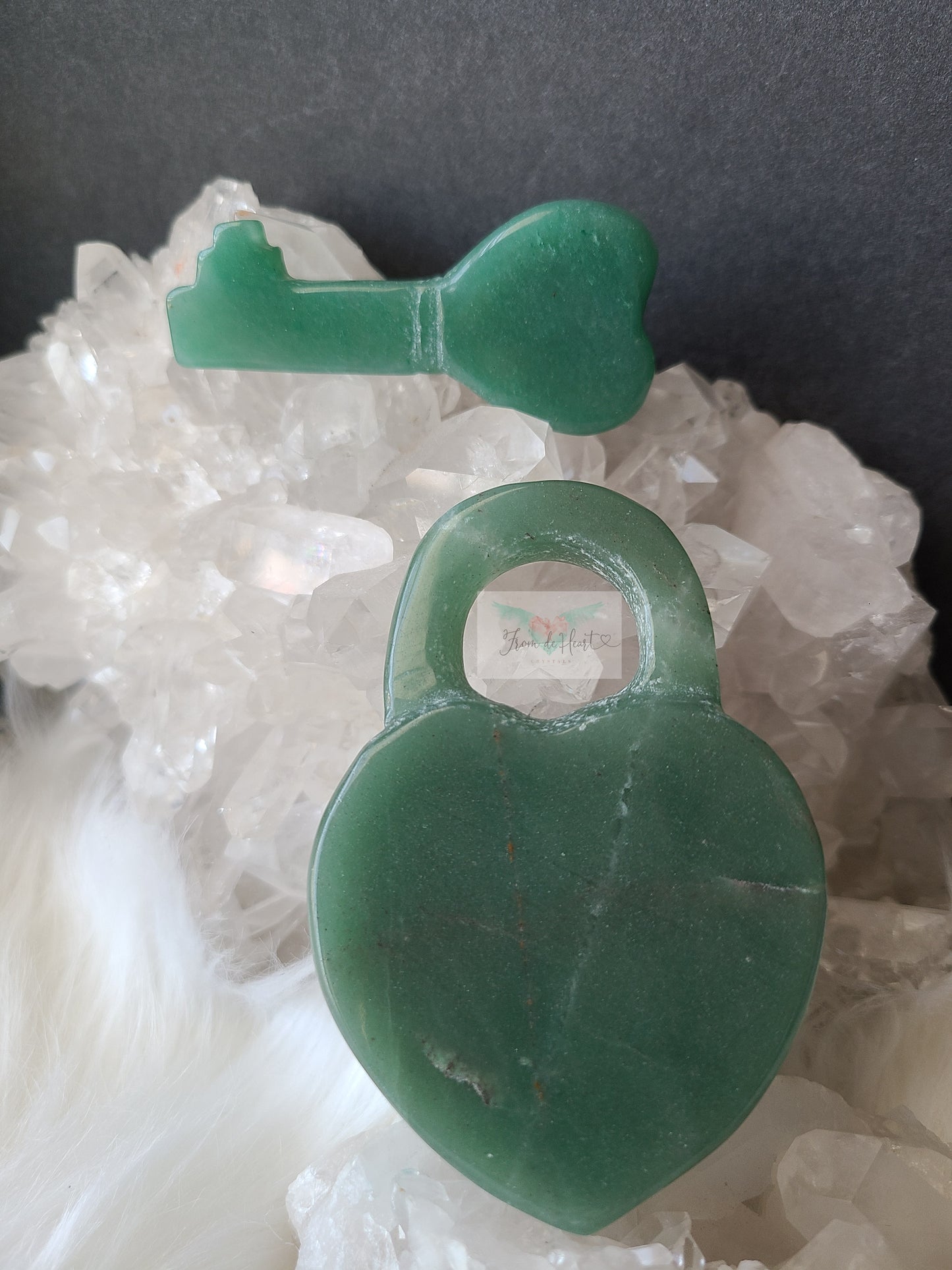 Green Aventurine Lock and Key (Pair)