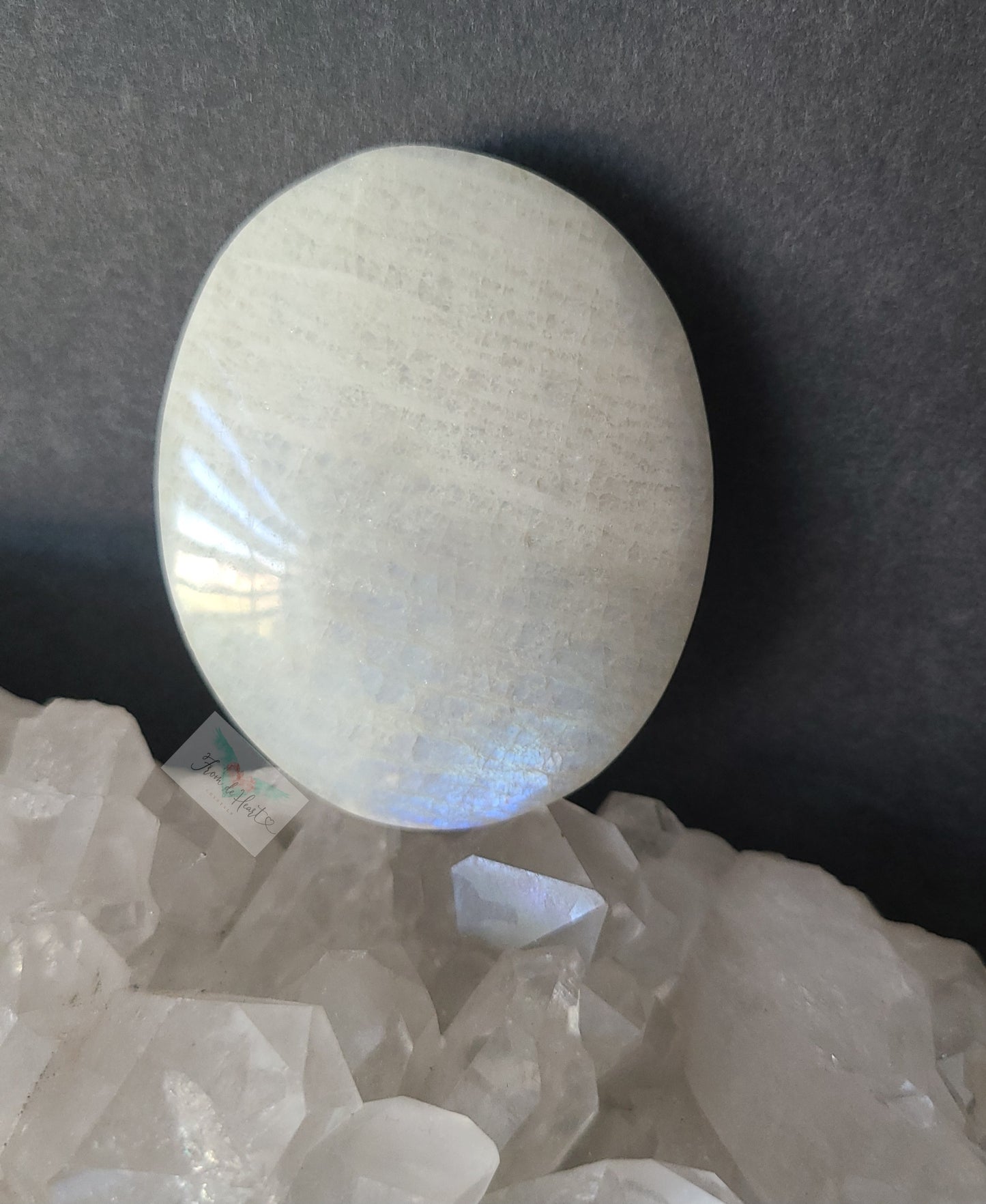 Blue Flash Moonstone Palmstone (B)