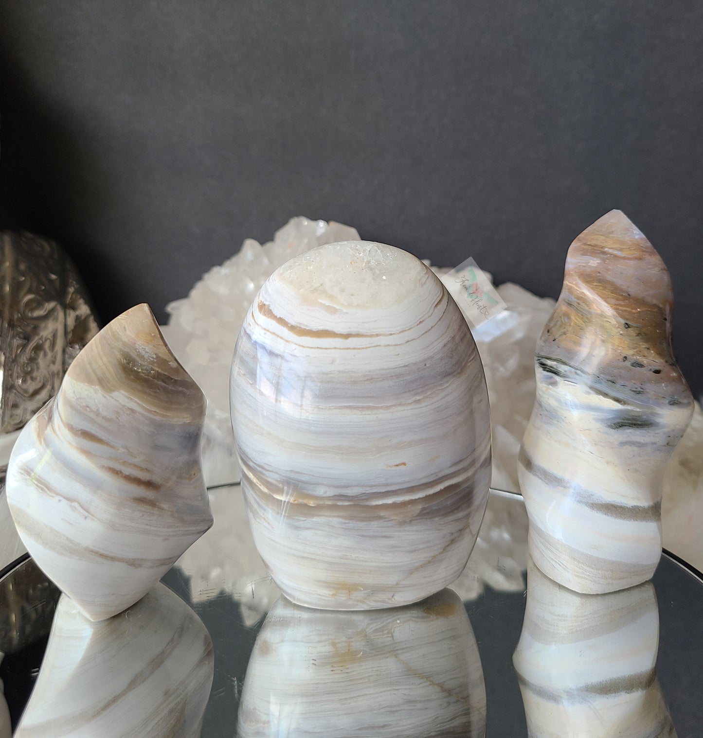 White Banded Ocean Jasper Flame (A)