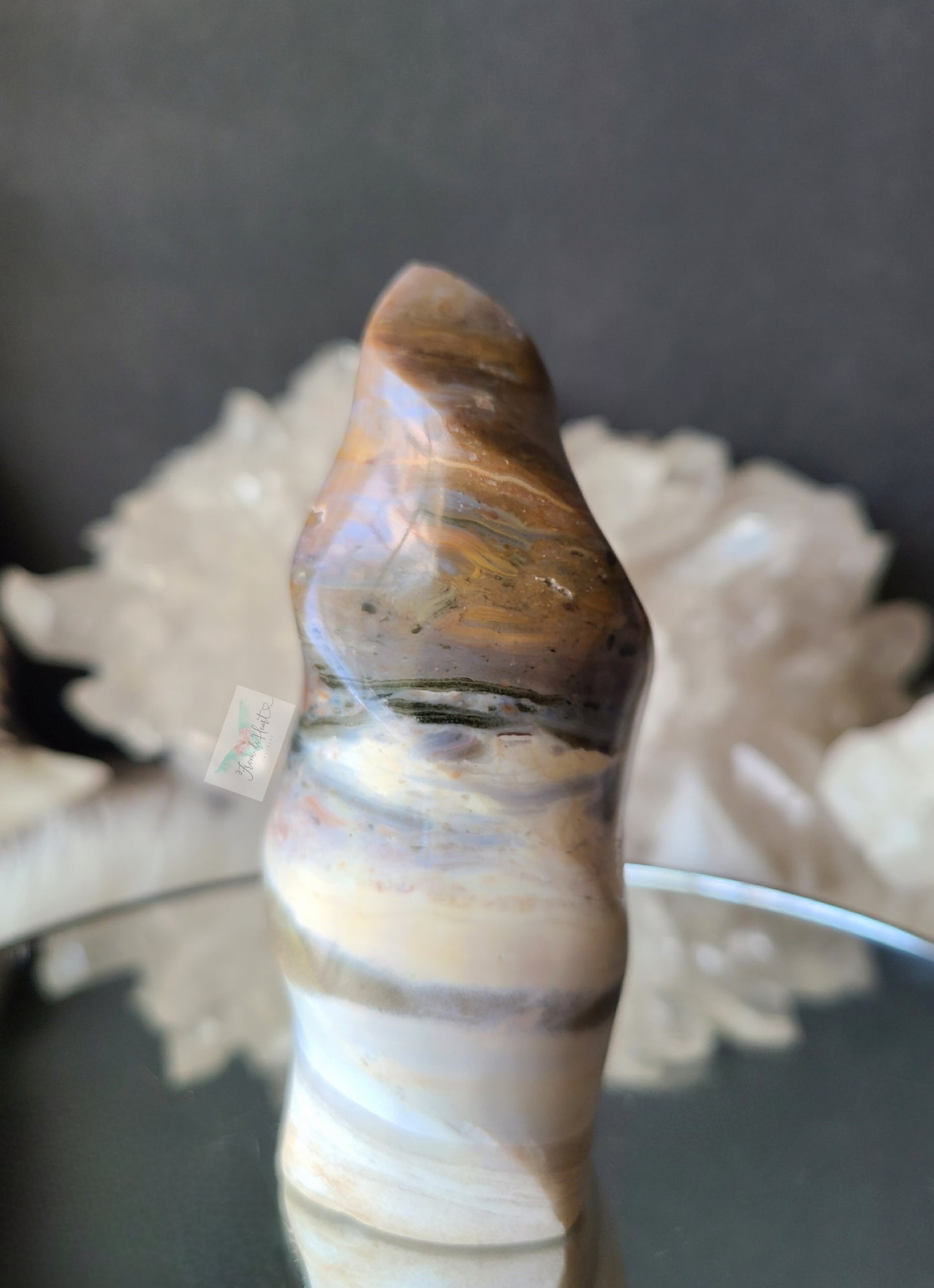 White Banded Ocean Jasper Flame (A)