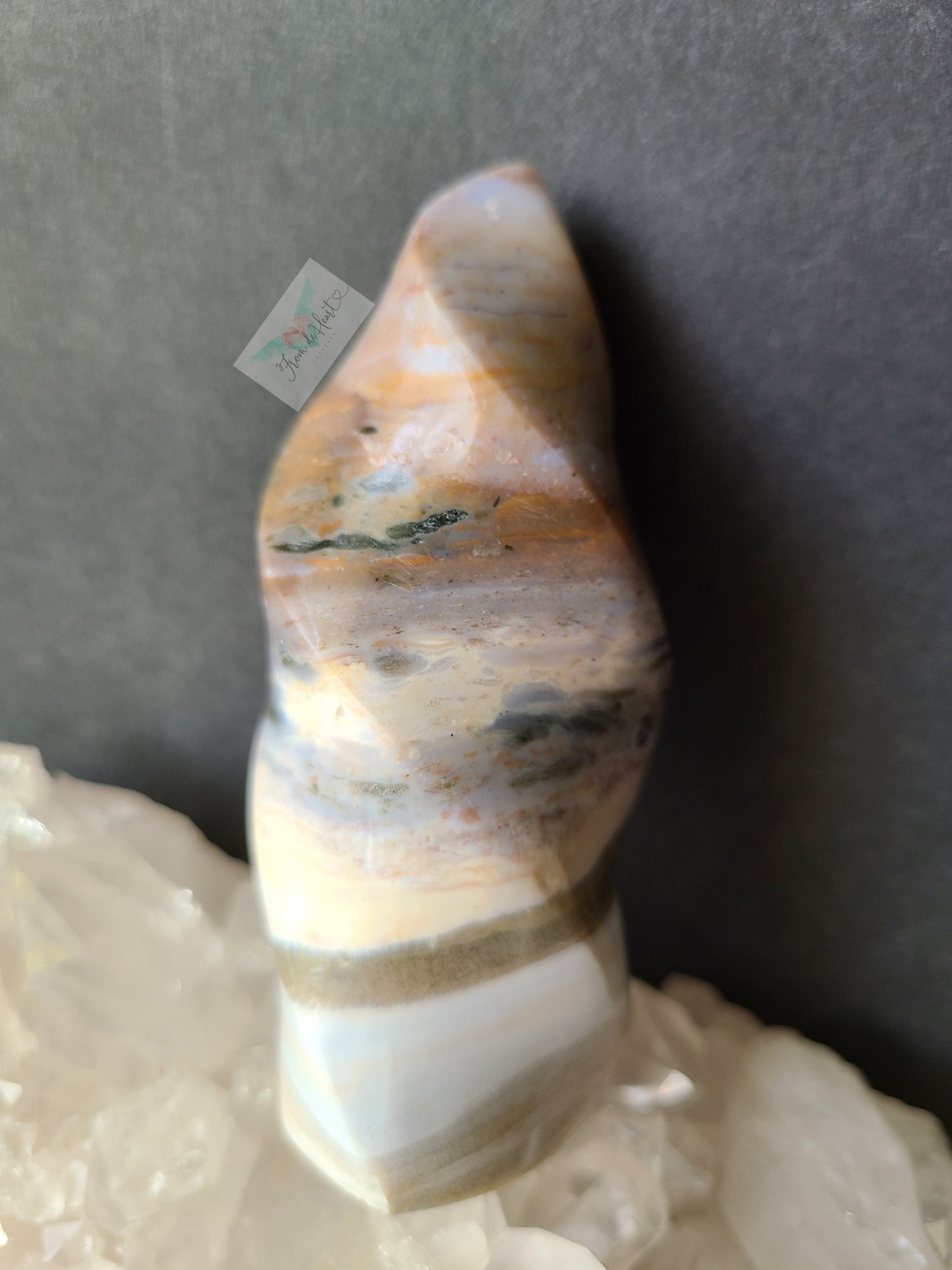 White Banded Ocean Jasper Flame (A)