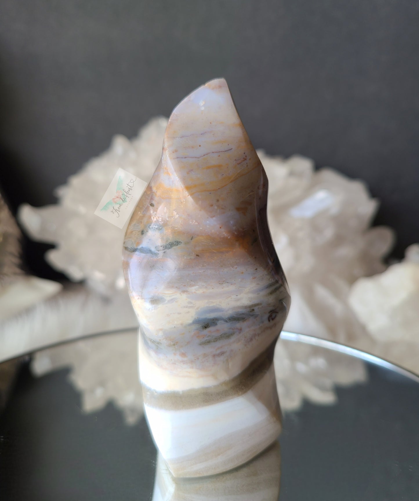 White Banded Ocean Jasper Flame (A)