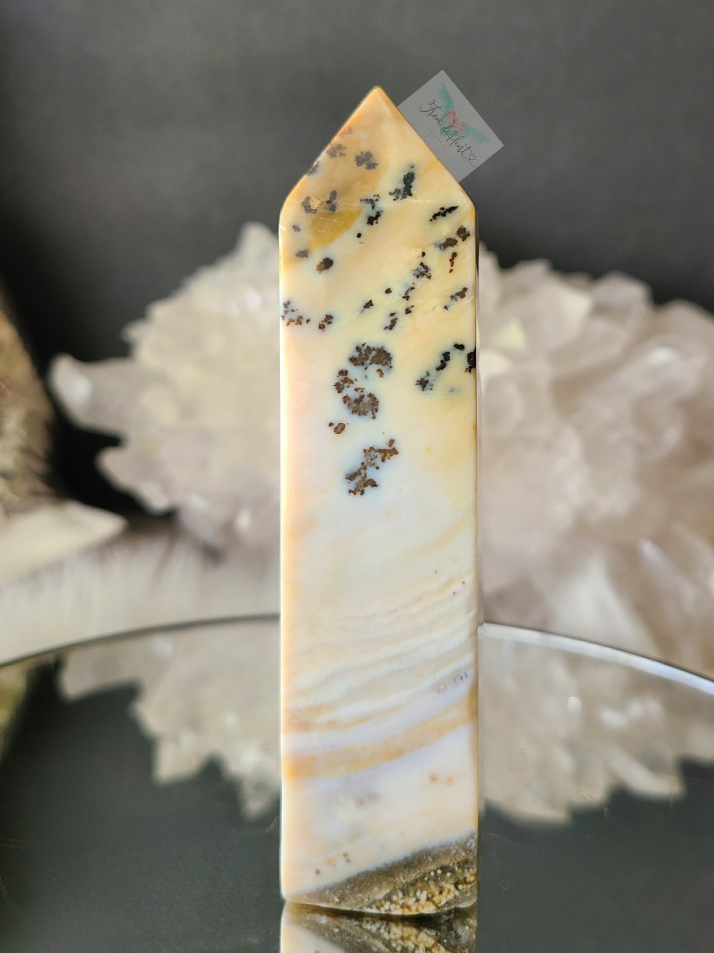 Dendritic Yellow Ocean Jasper Tower (RARE)