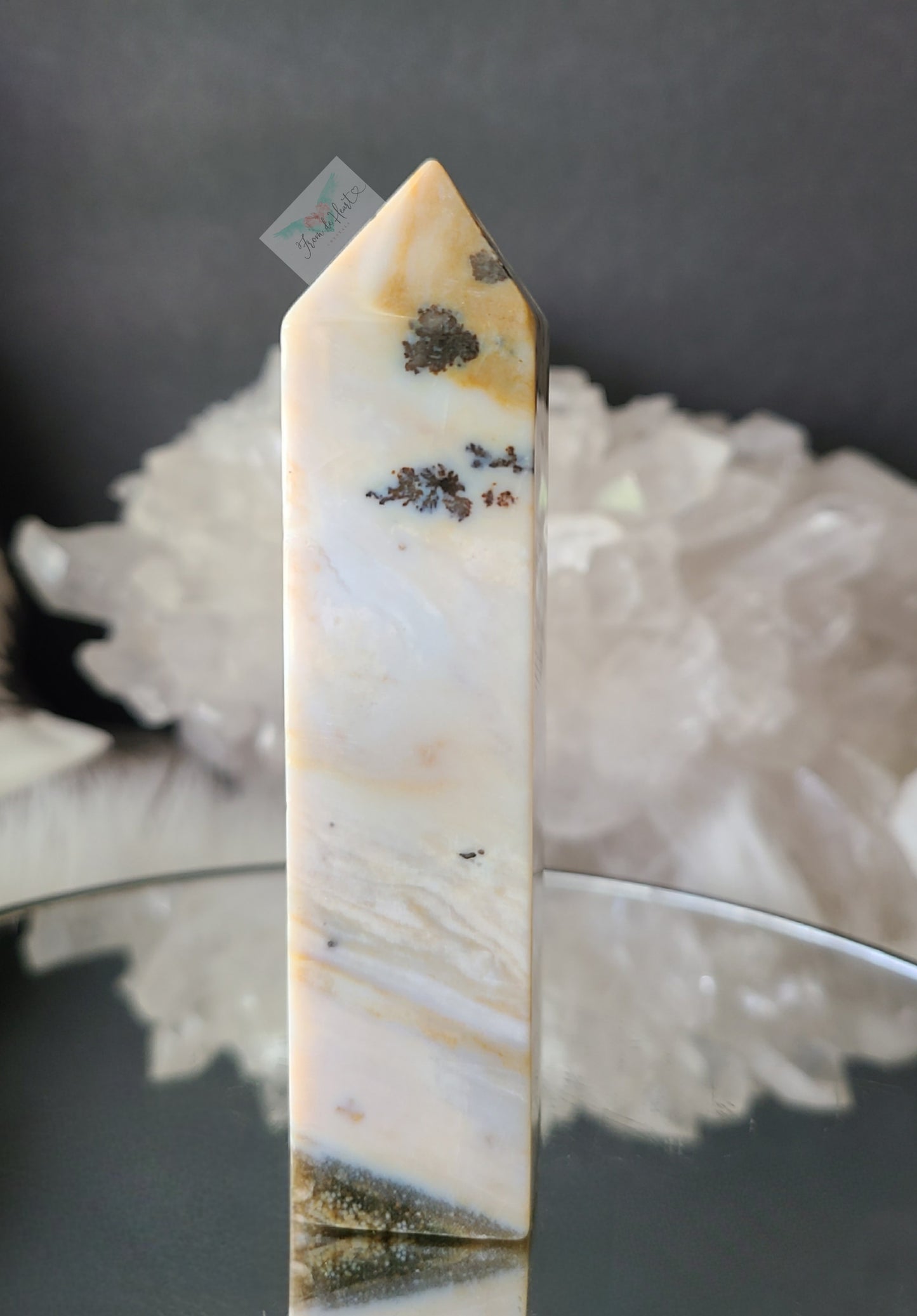 Dendritic Yellow Ocean Jasper Tower (RARE)