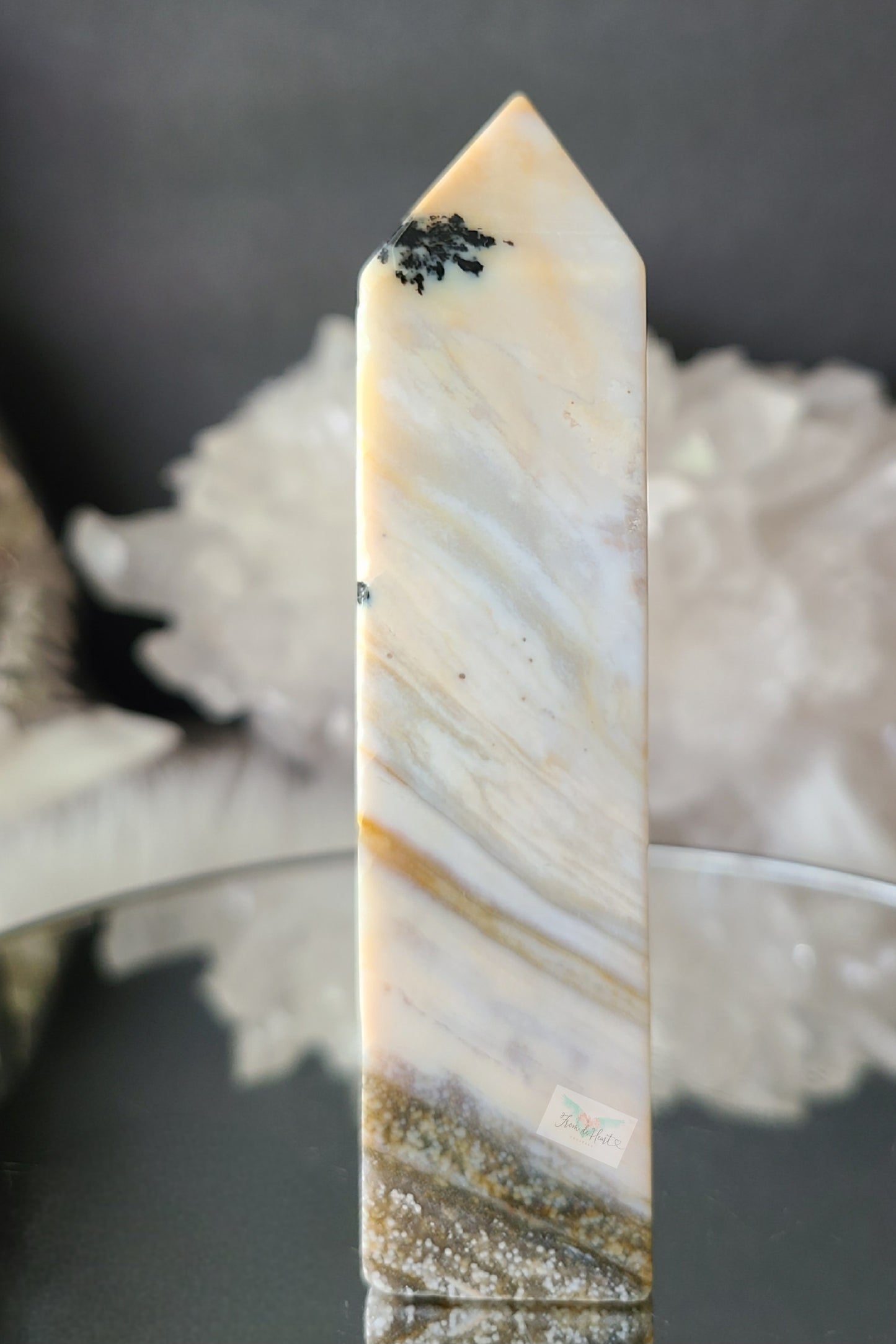 Dendritic Yellow Ocean Jasper Tower (RARE)