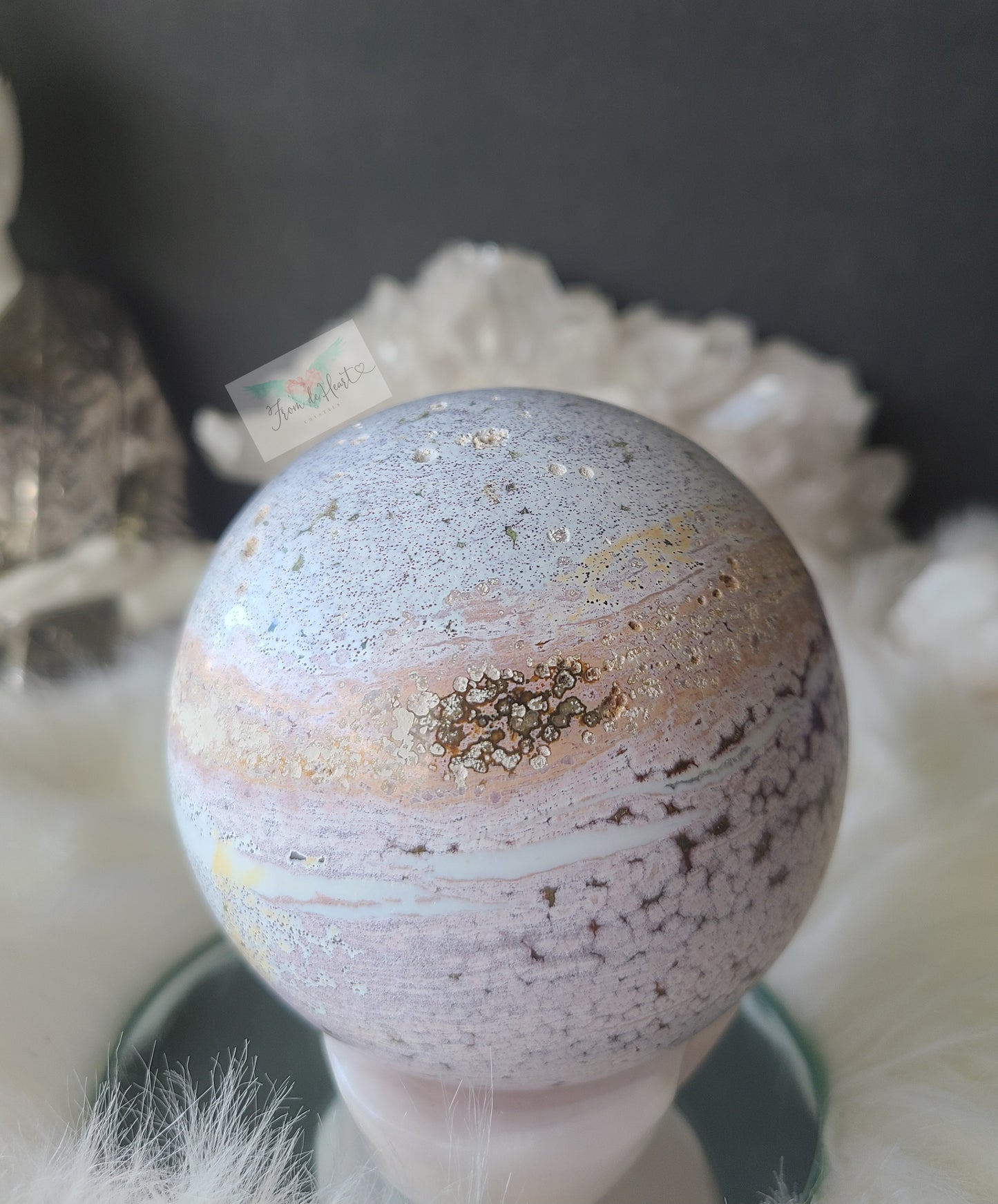 Large Pink Ocean Jasper Sphere