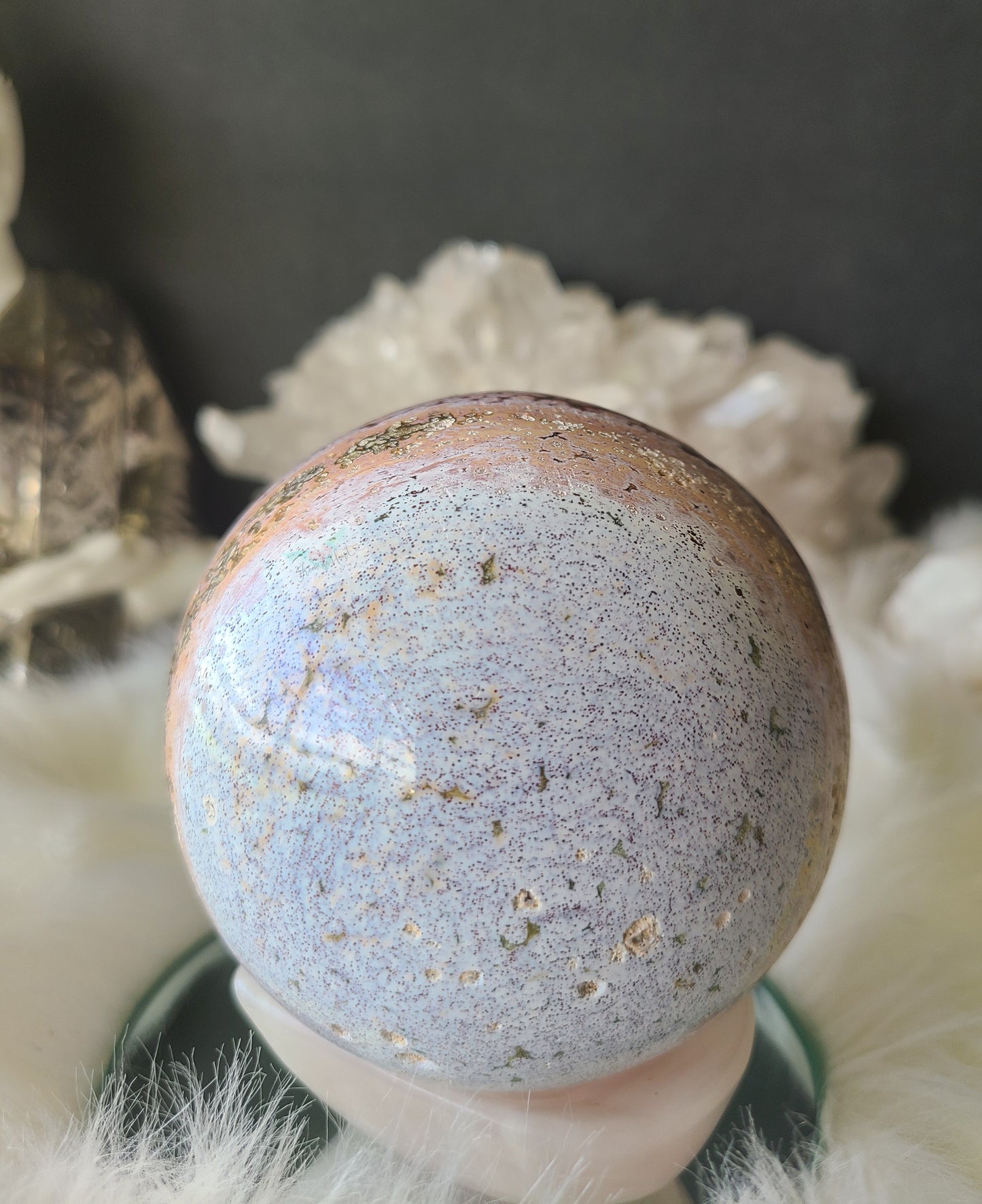 Large Pink Ocean Jasper Sphere