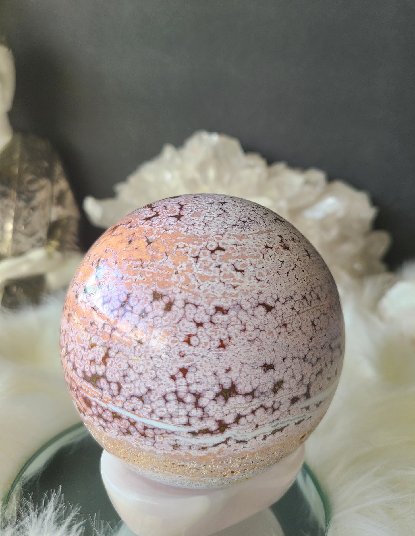 Large Pink Ocean Jasper Sphere