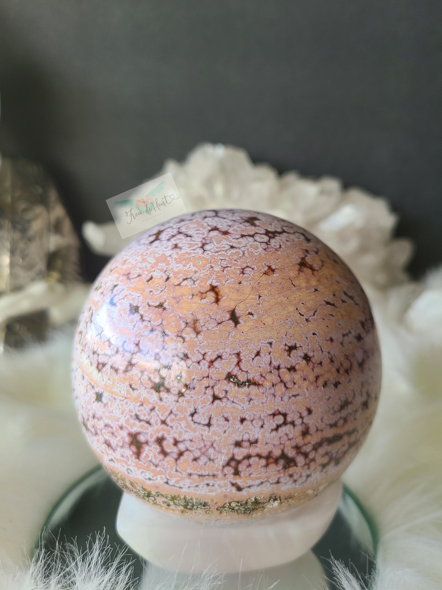 Large Pink Ocean Jasper Sphere