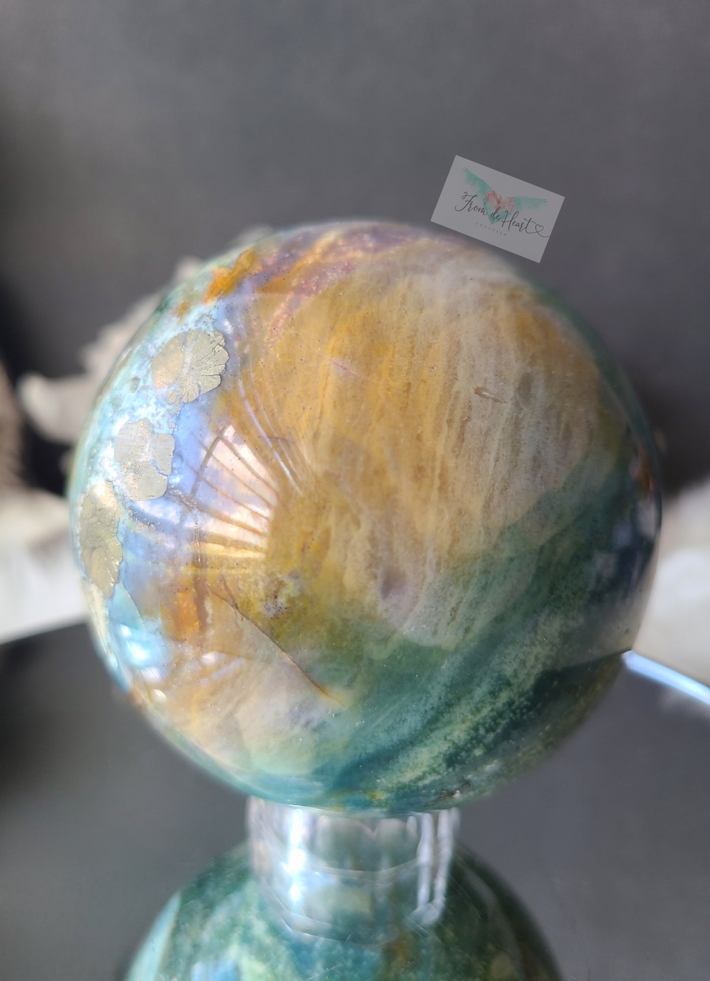 Ocean Jasper and Pyrite Sphere