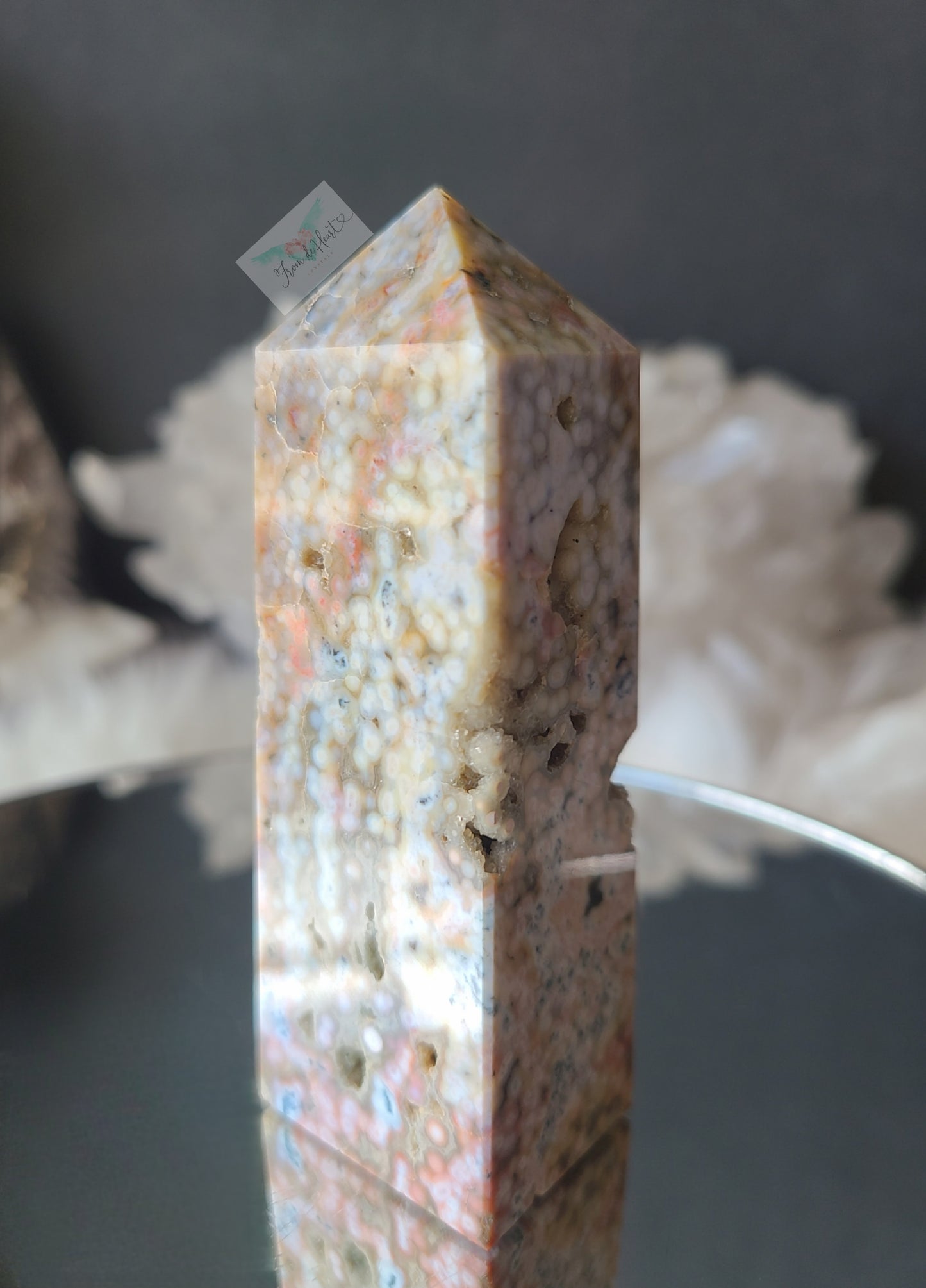 Druzy Pink Orbicular Jasper Tower