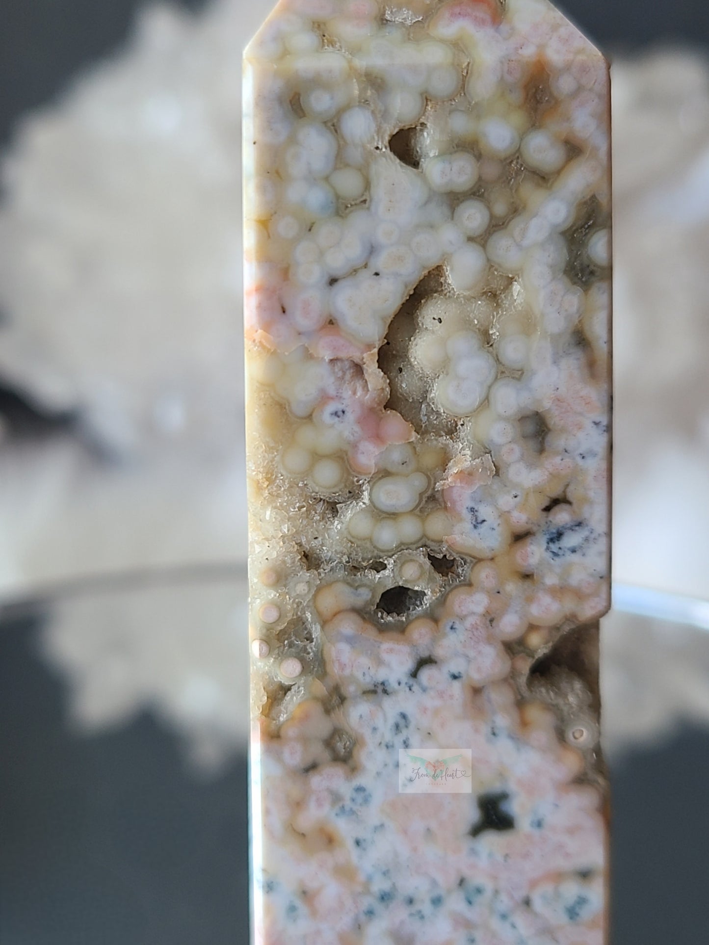 Druzy Pink Orbicular Jasper Tower