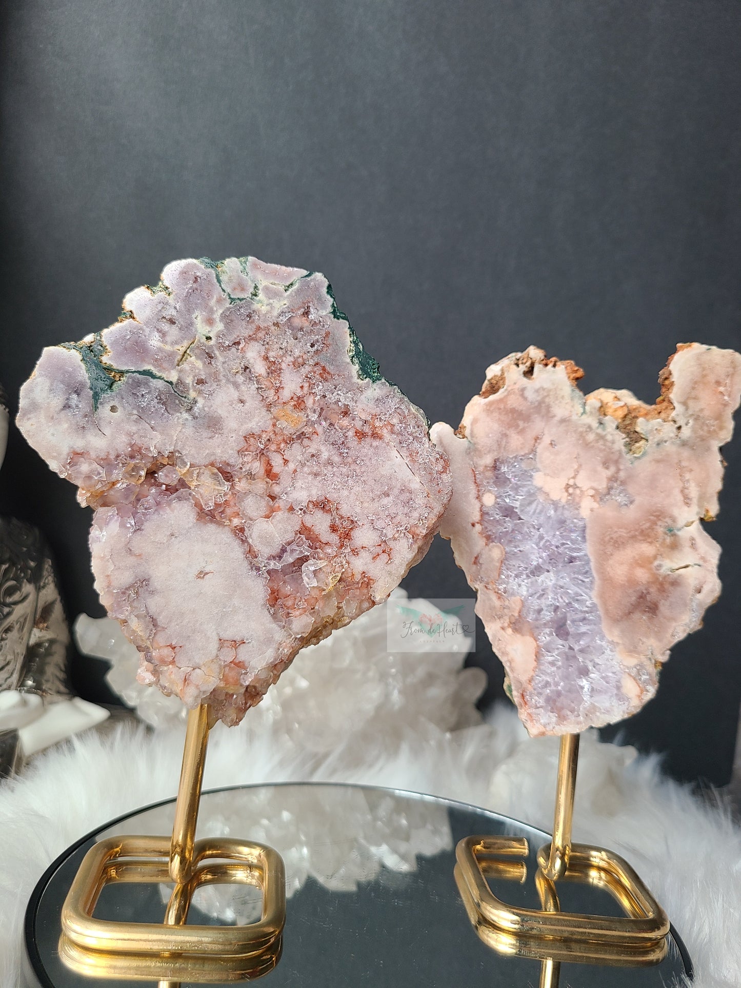 Pink Amethyst Slab on Stand