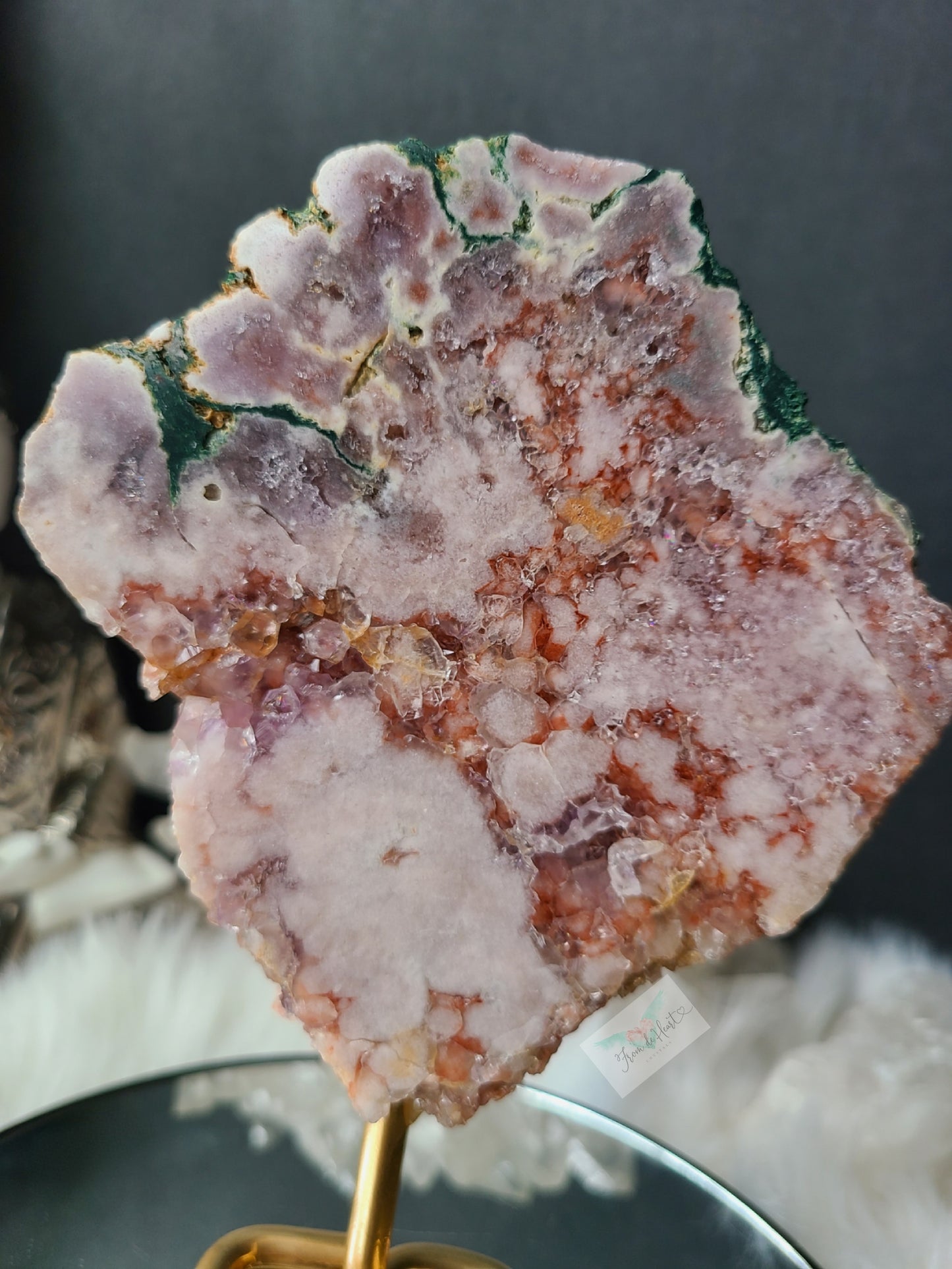 Pink Amethyst Slab on Stand