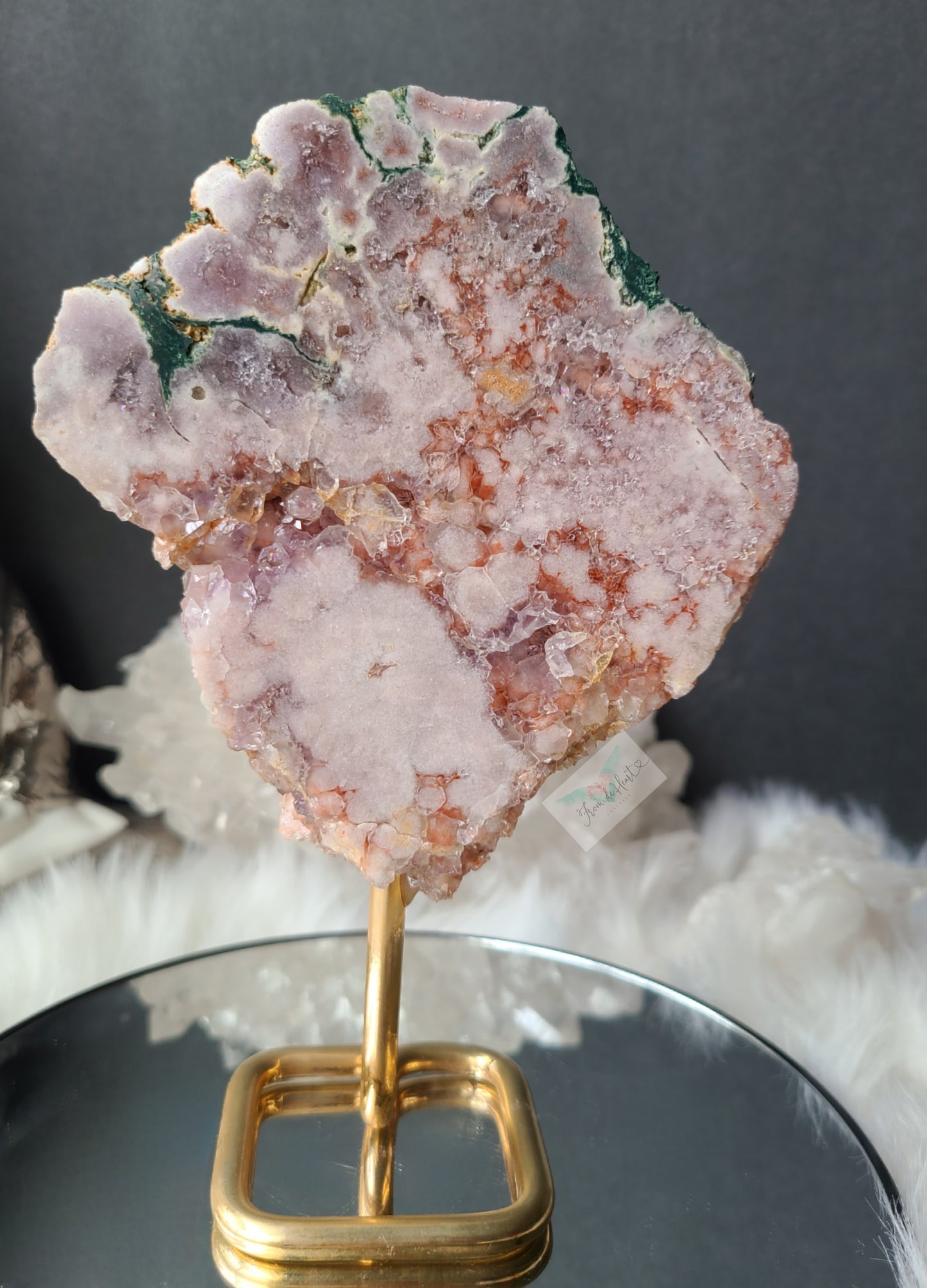 Pink Amethyst Slab on Stand