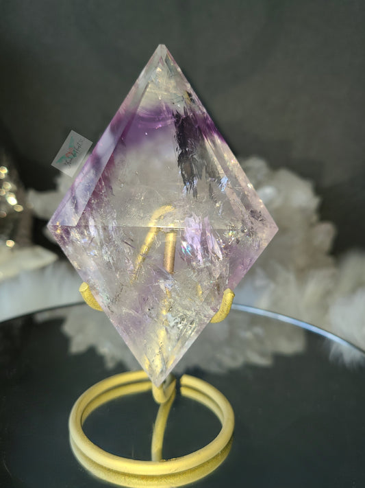 High Quality Phantom Amethyst Diamond on Stand