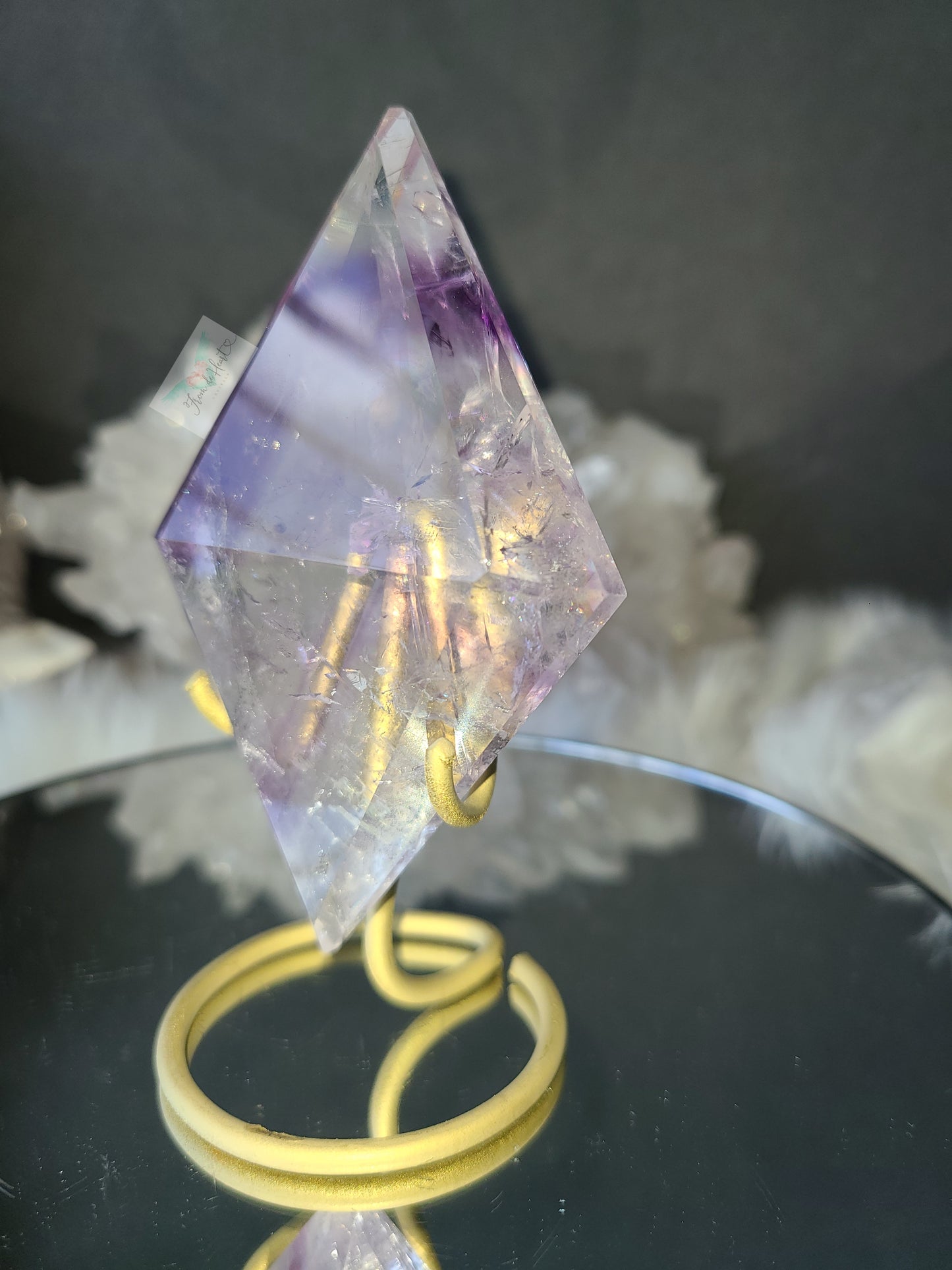 High Quality Phantom Amethyst Diamond on Stand