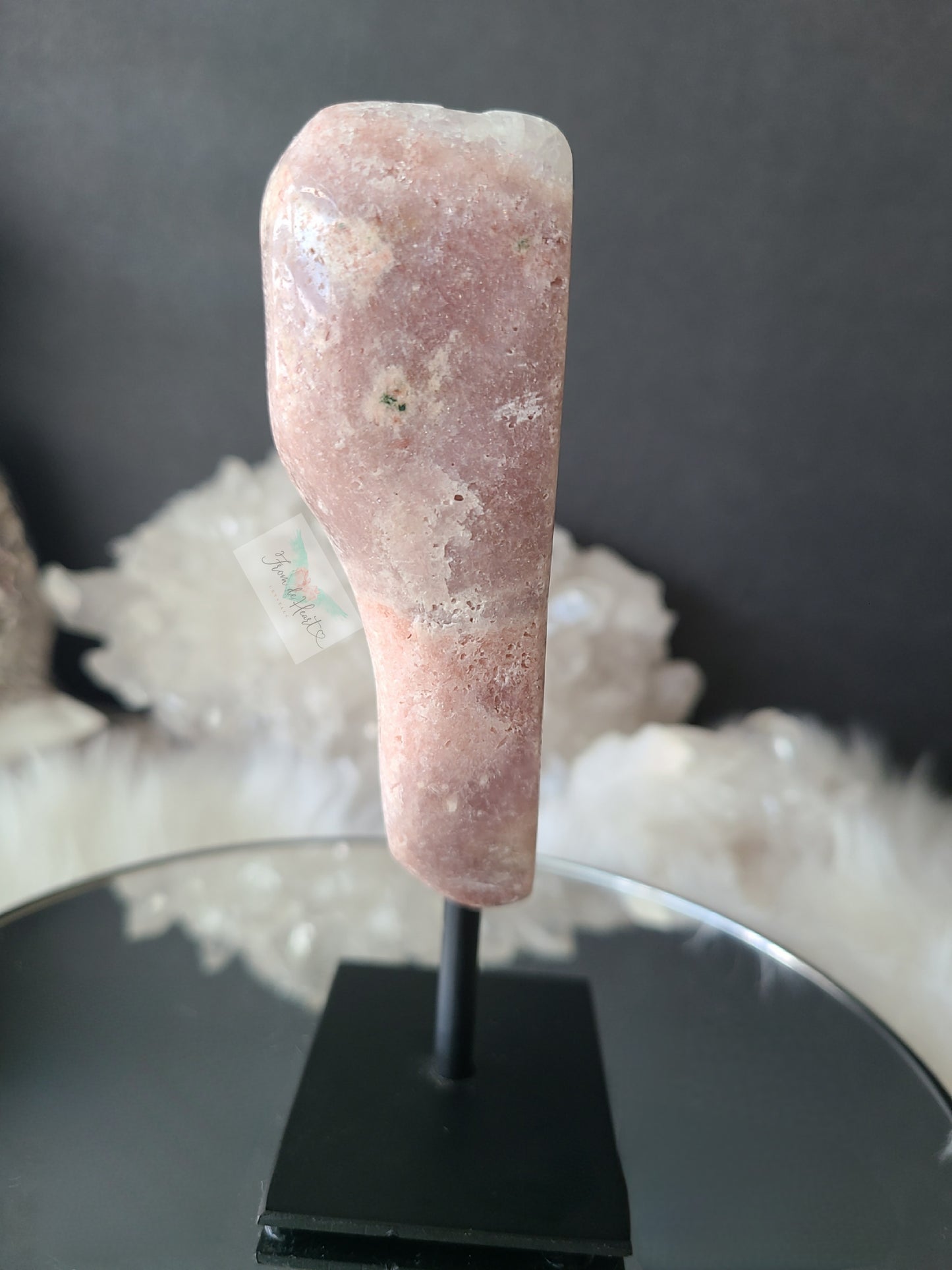 Pink Amethyst with Quartz on Stand