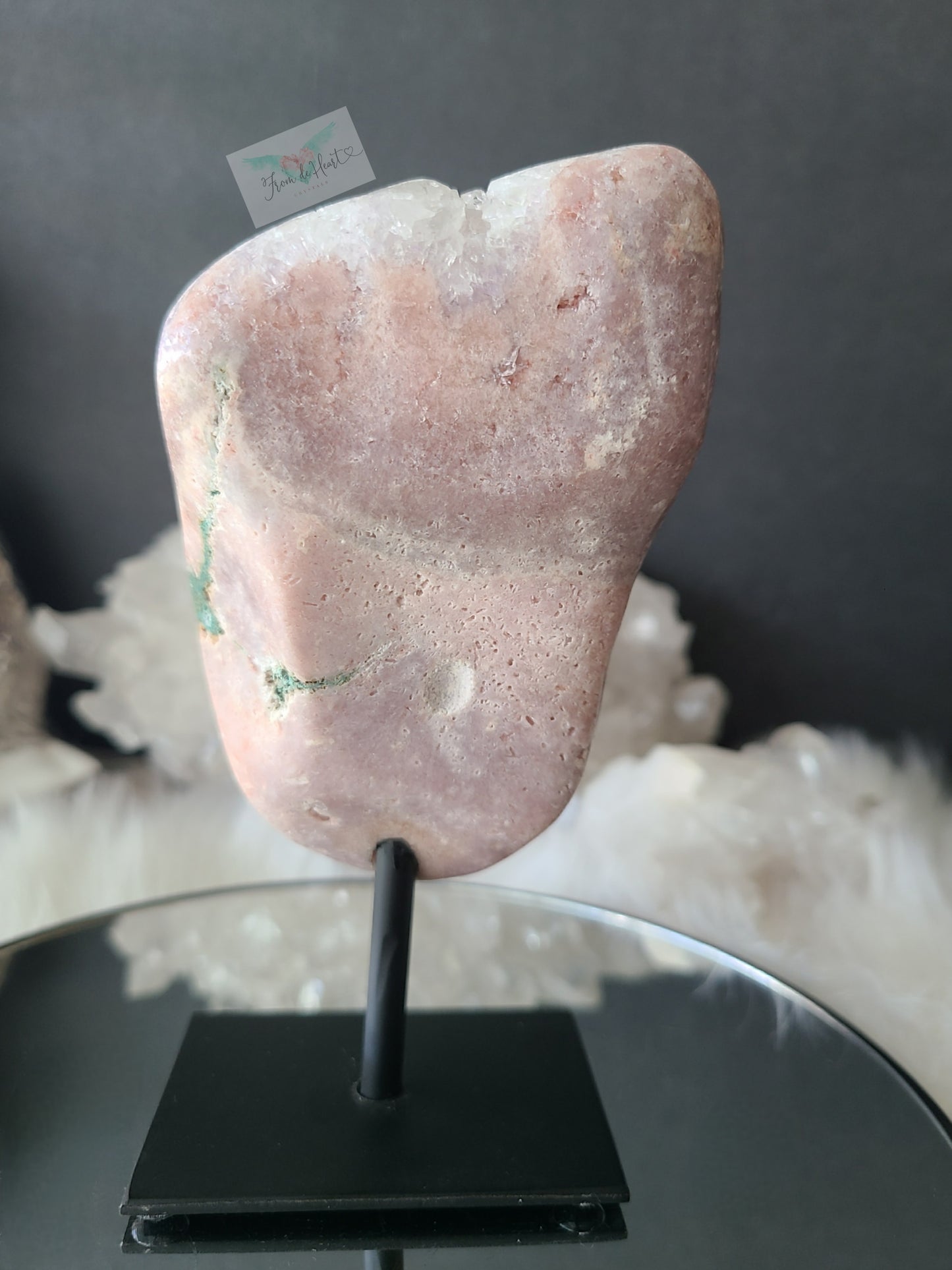 Pink Amethyst with Quartz on Stand