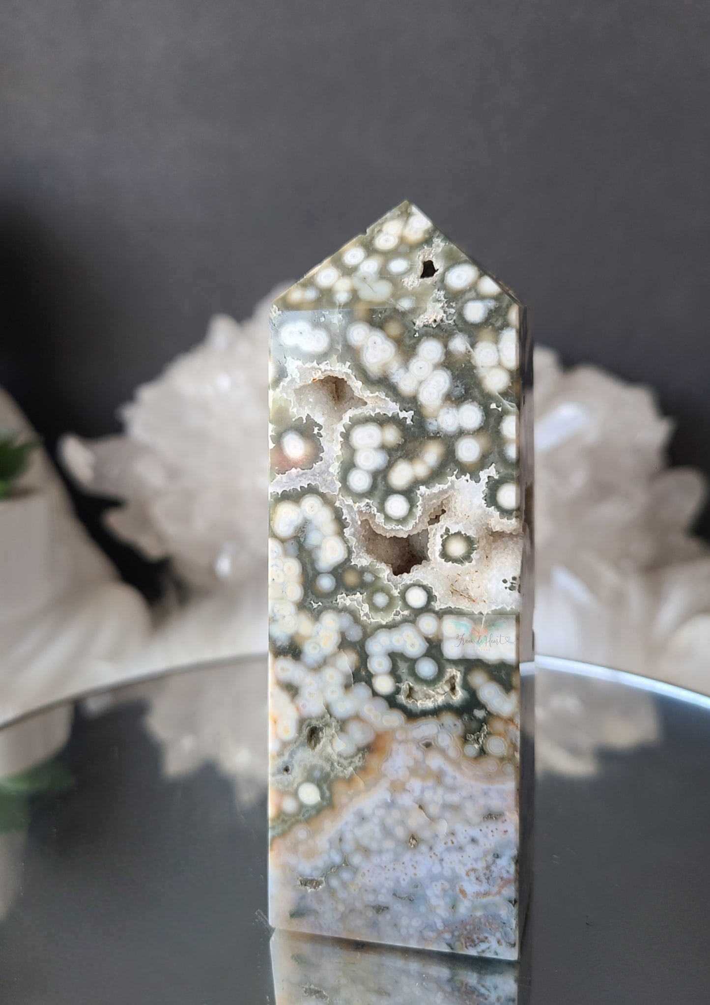 White Druzy Orbicular Ocean Jasper