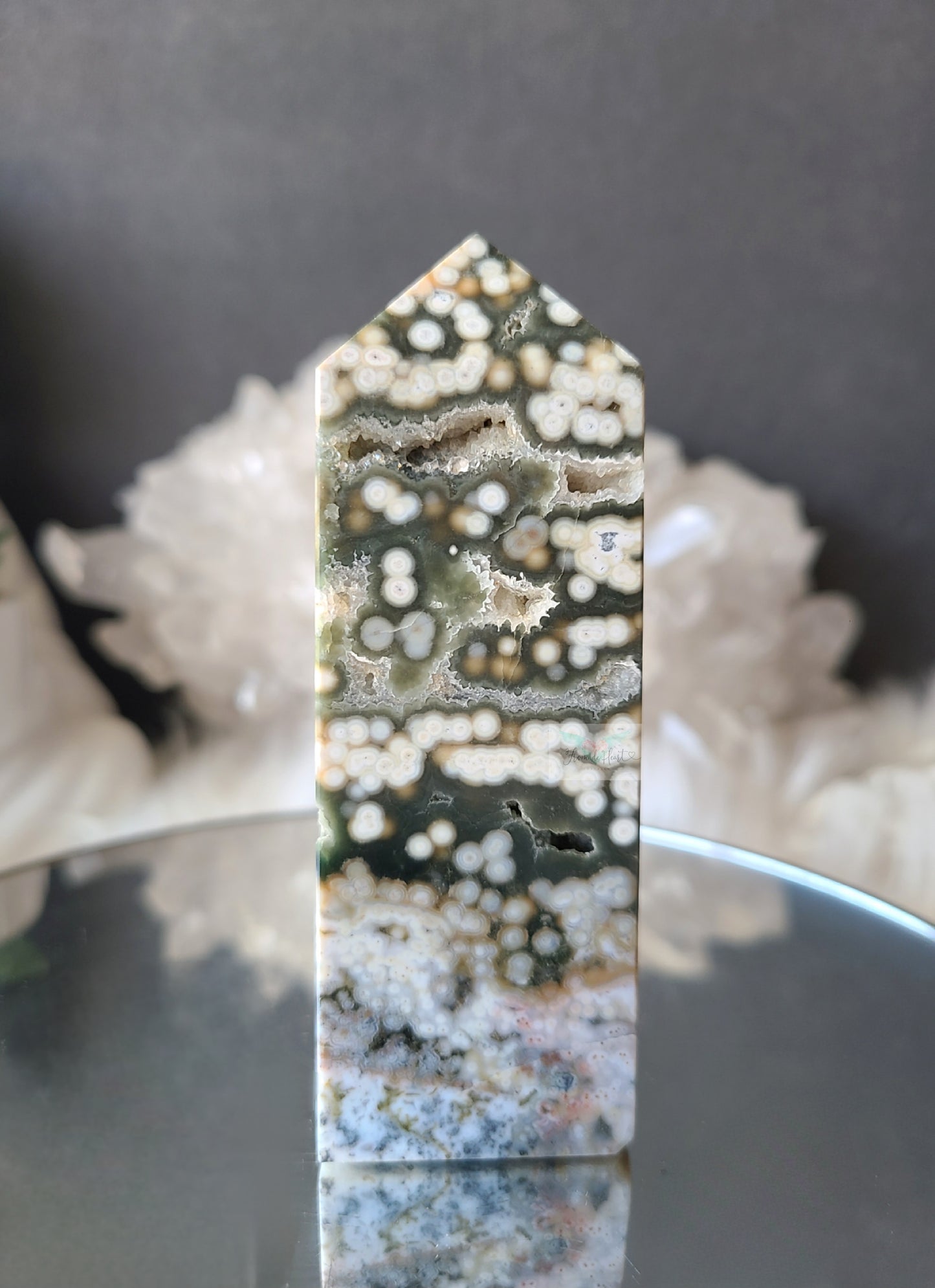 White Druzy Orbicular Ocean Jasper