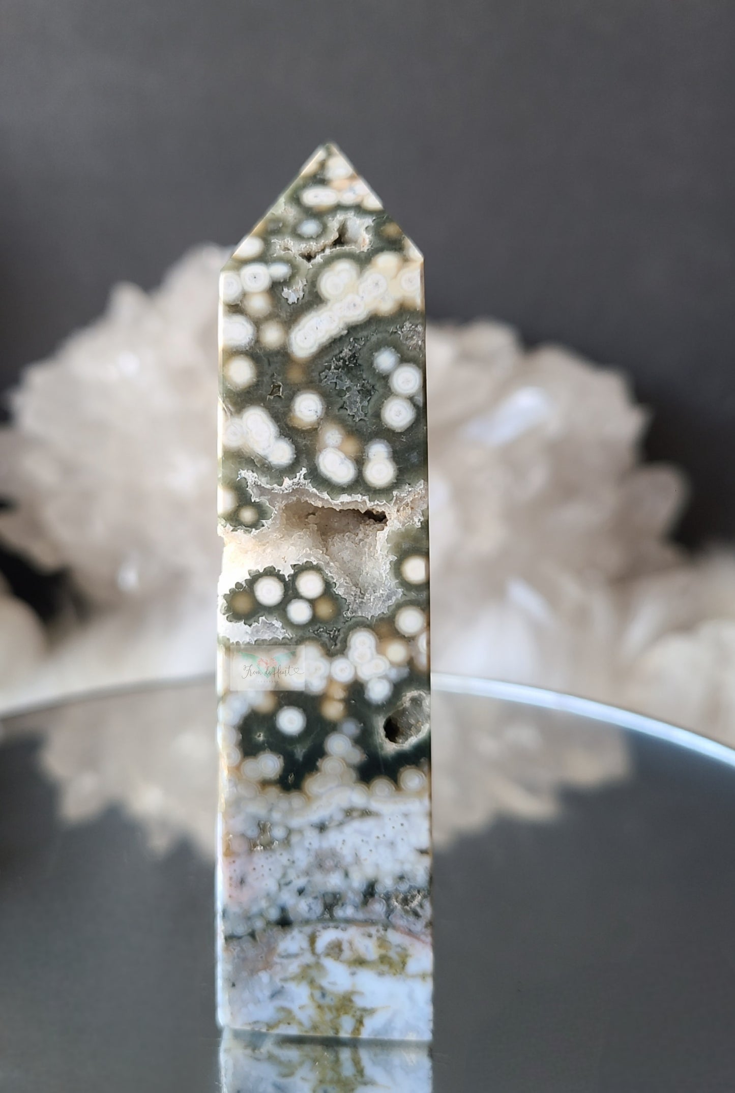 White Druzy Orbicular Ocean Jasper