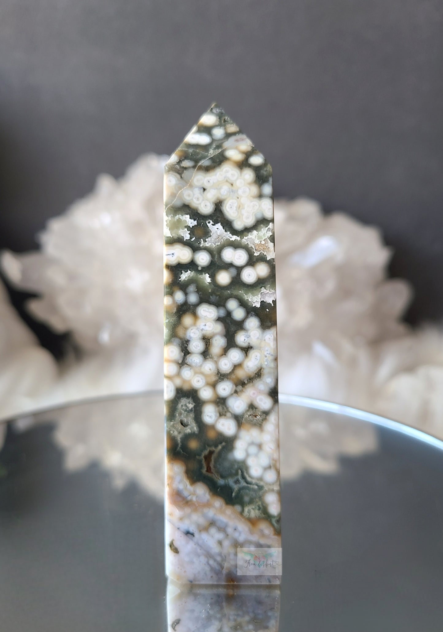 White Druzy Orbicular Ocean Jasper