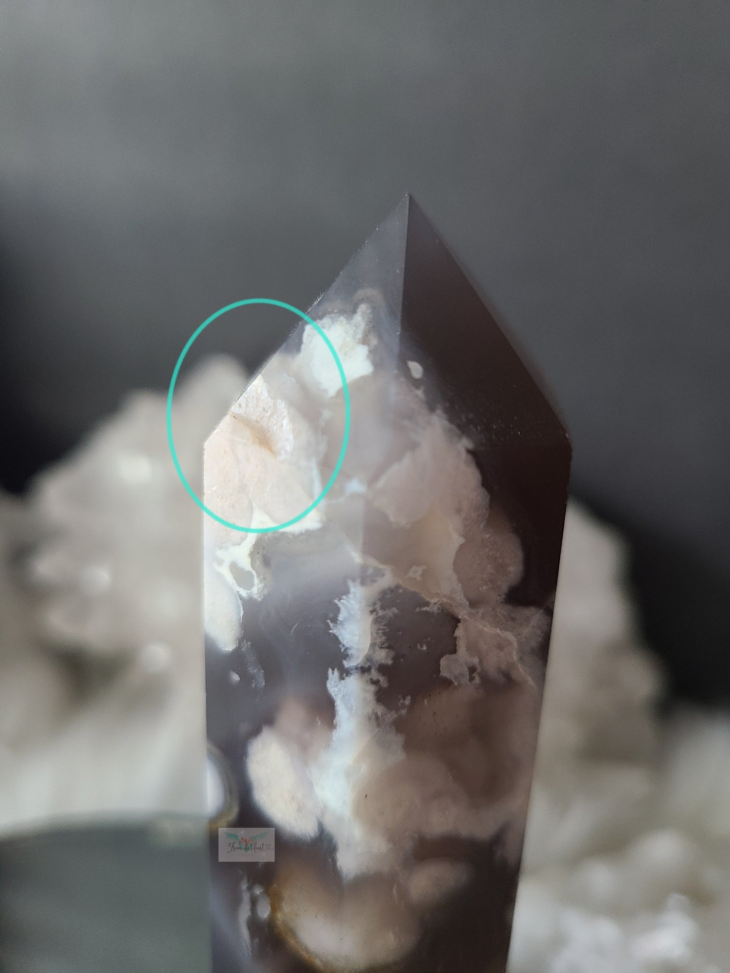 Black Flower Agate Tower (Large)