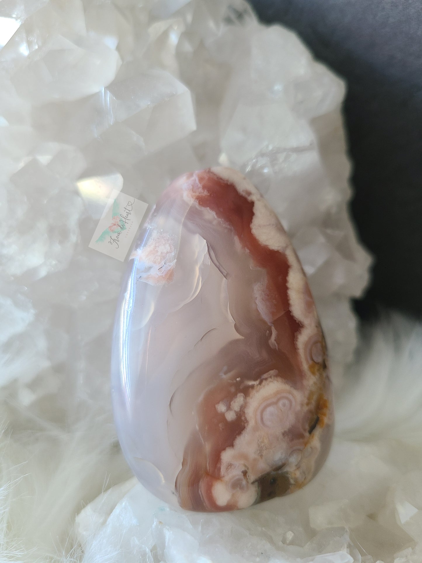 Flower Agate Palm Stone