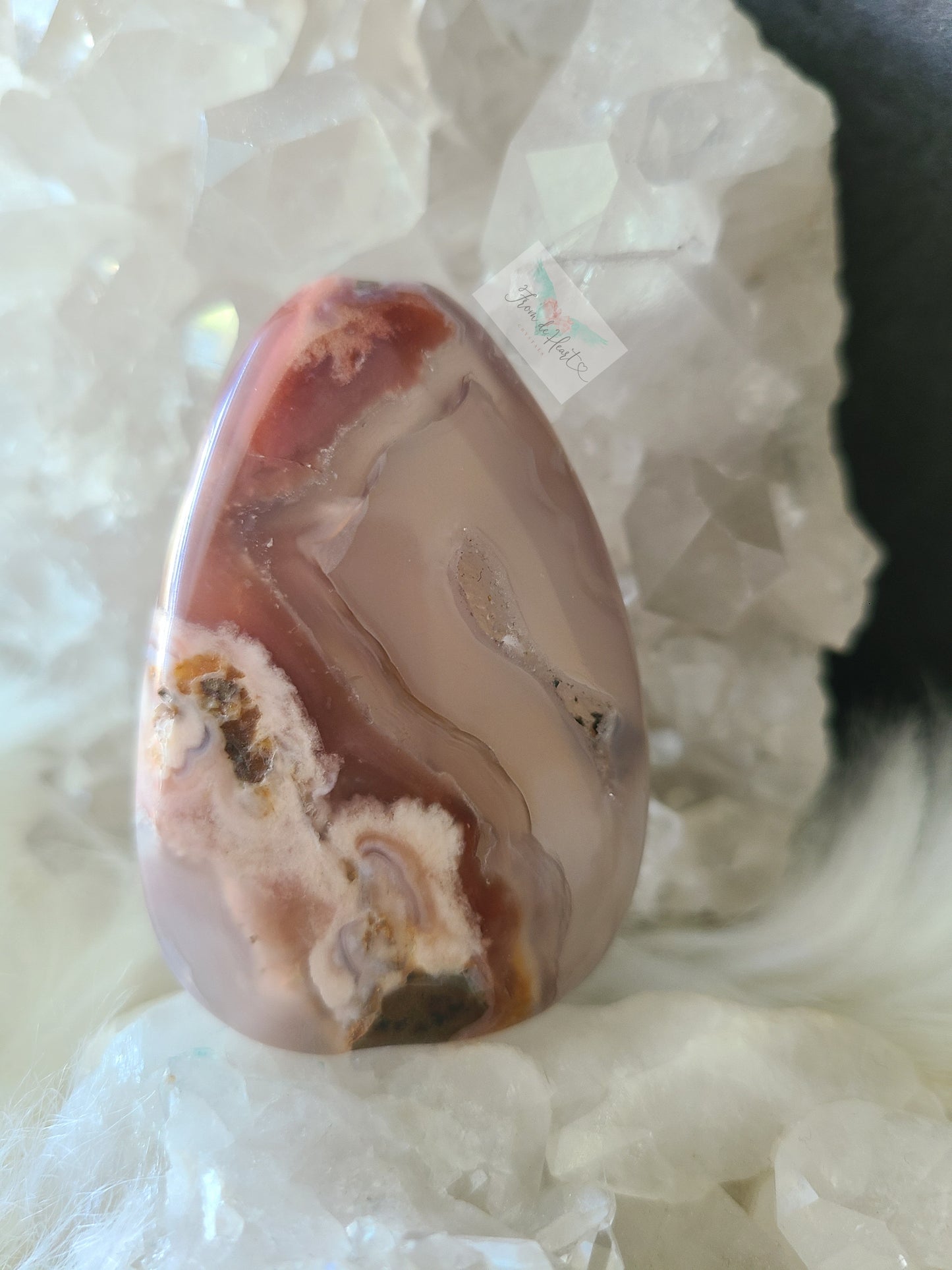 Flower Agate Palm Stone