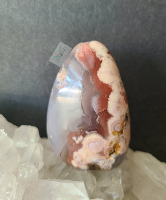 Flower Agate Palm Stone