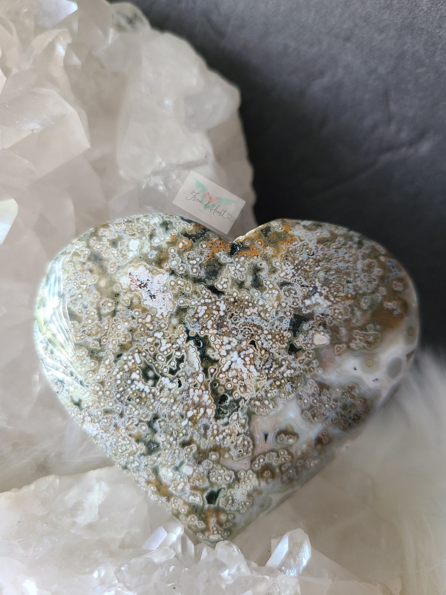 Orbicular Ocean Jasper Heart