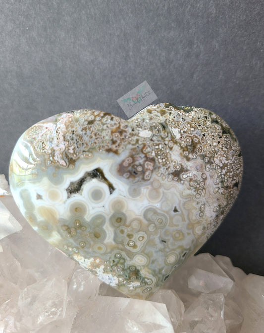 Orbicular Ocean Jasper Heart