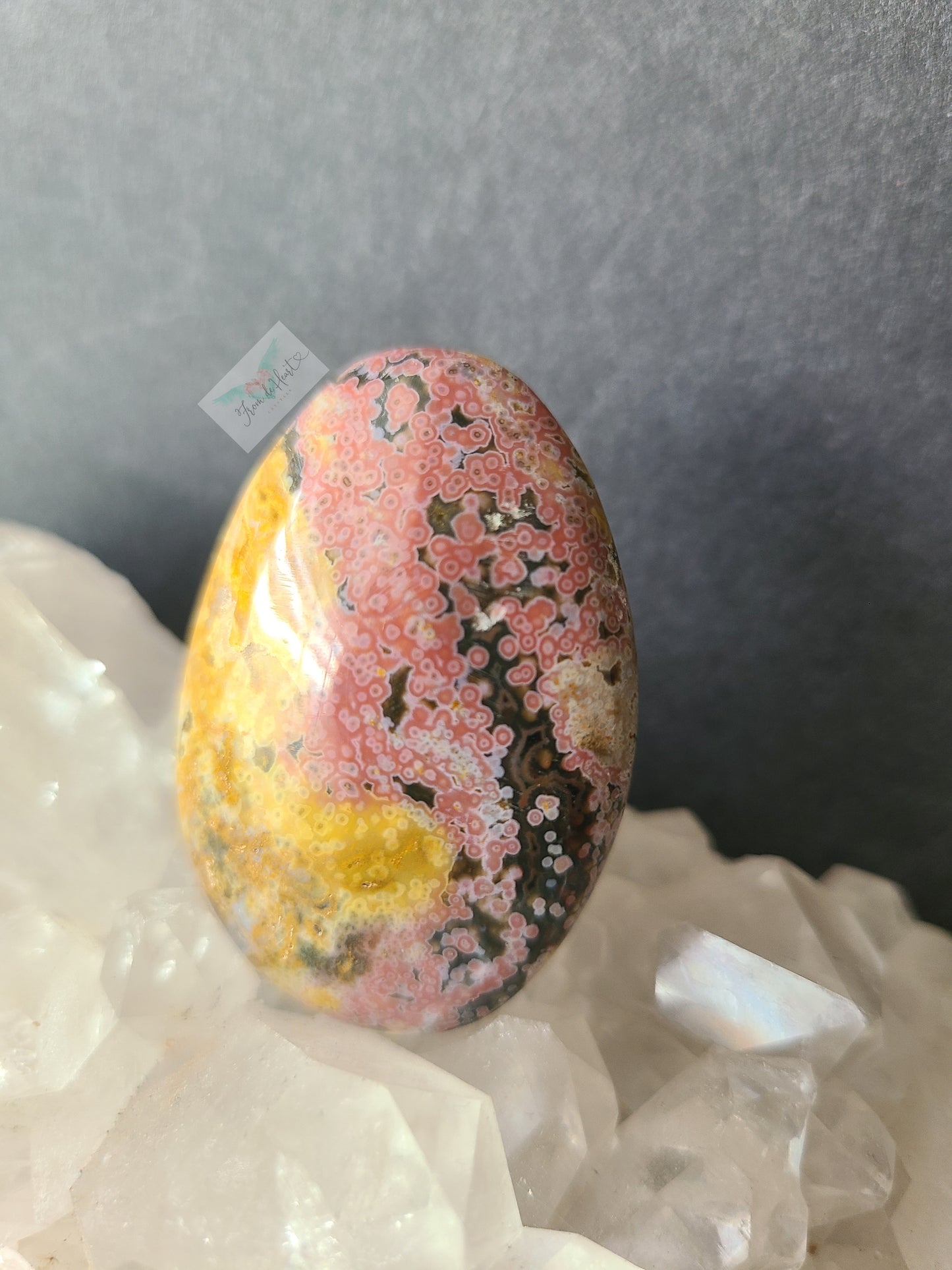 Pink and Yellow Ocean Jasper Pocket Stone