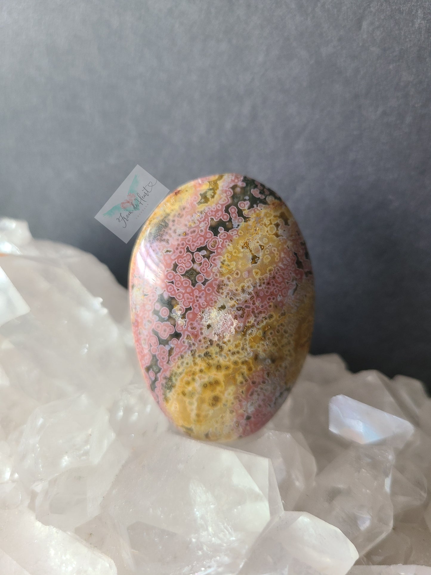 Pink and Yellow Ocean Jasper Pocket Stone