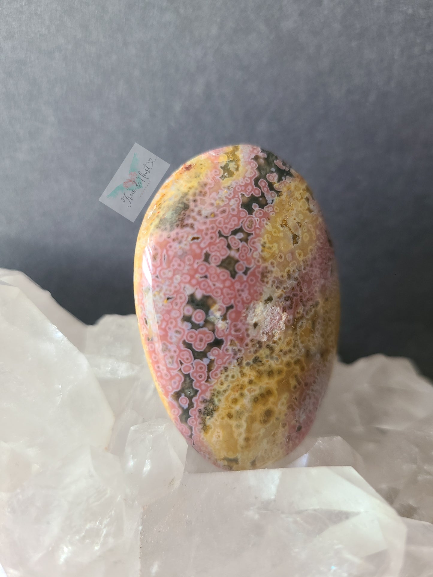 Pink and Yellow Ocean Jasper Pocket Stone