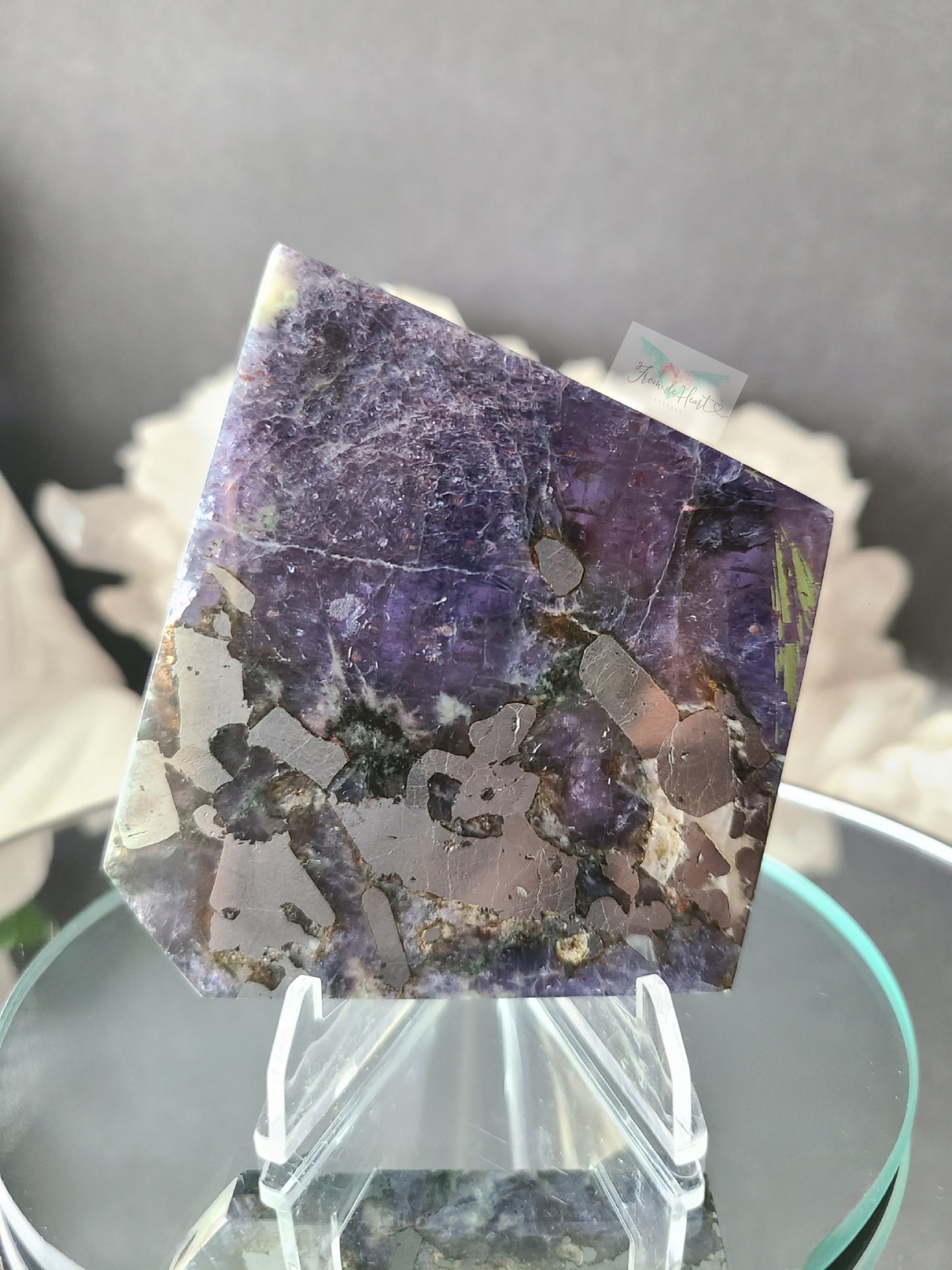 Iolite with Hematite and Quartz Slab (RARE FIND)