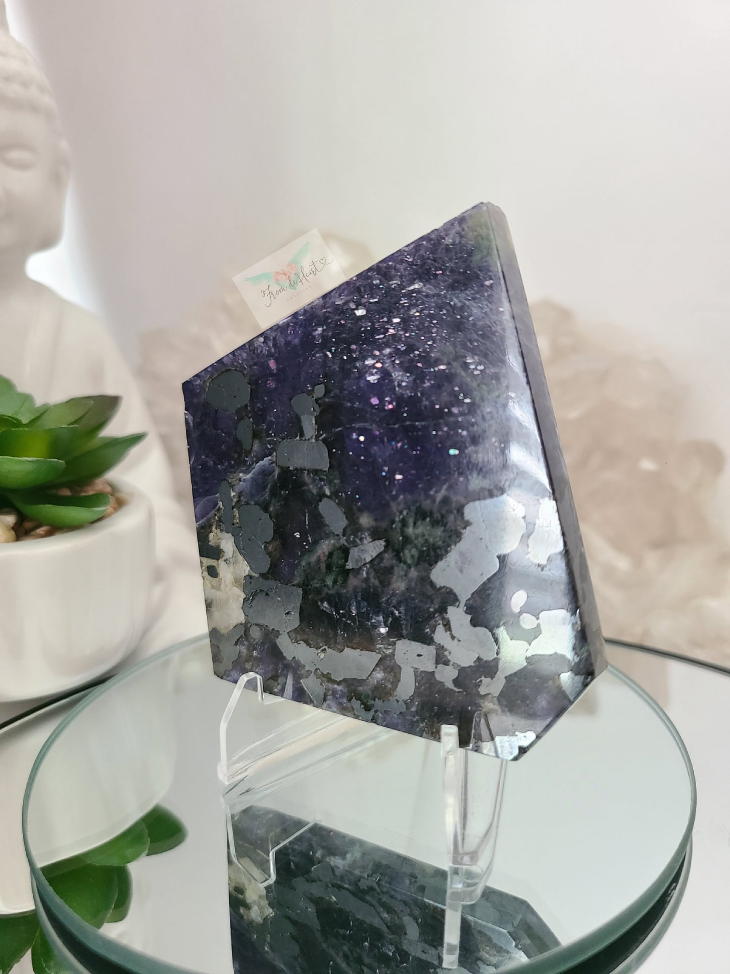 Iolite with Hematite and Quartz Slab (RARE FIND)