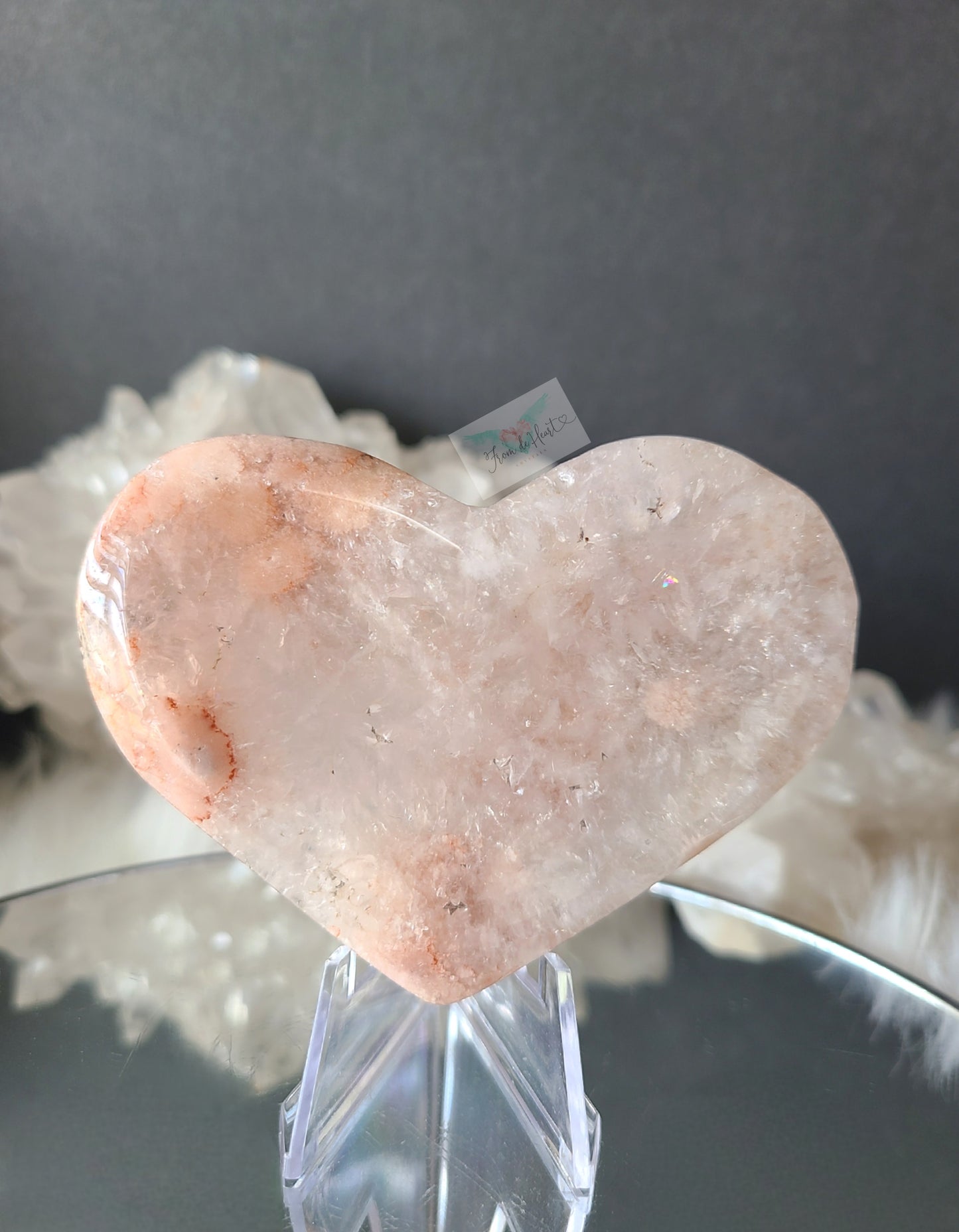 Pink Amethyst with Quartz Heart Bowl (A)