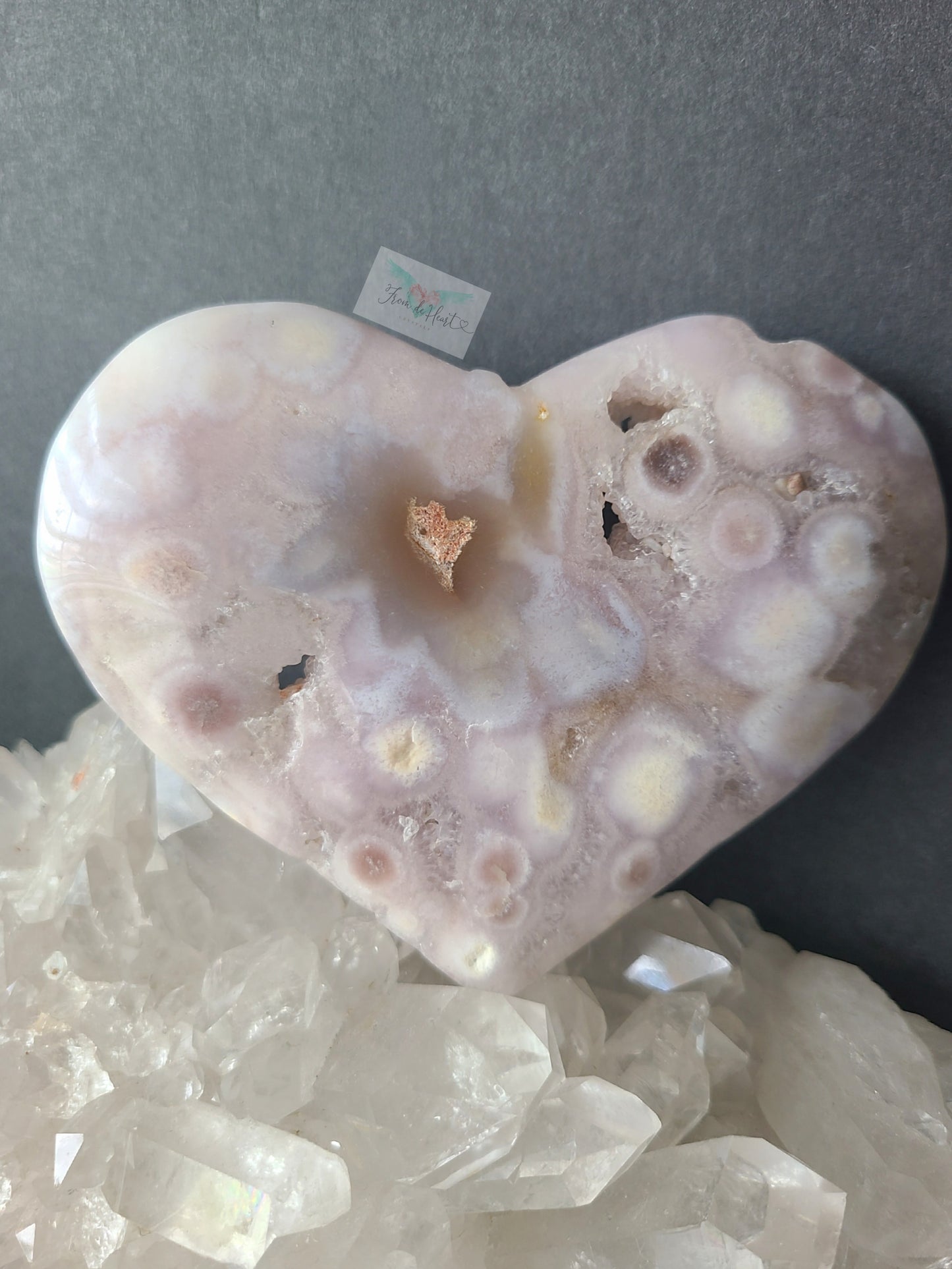 Druzy Pink Amethyst Heart Bowl (B)