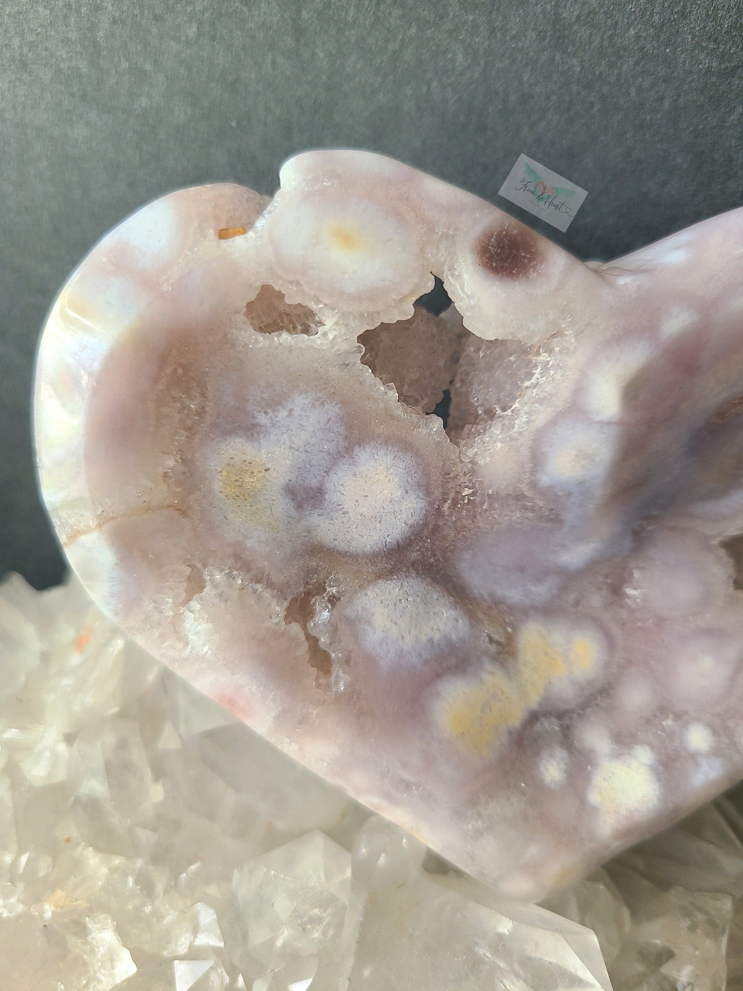 Druzy Pink Amethyst Heart Bowl (B)